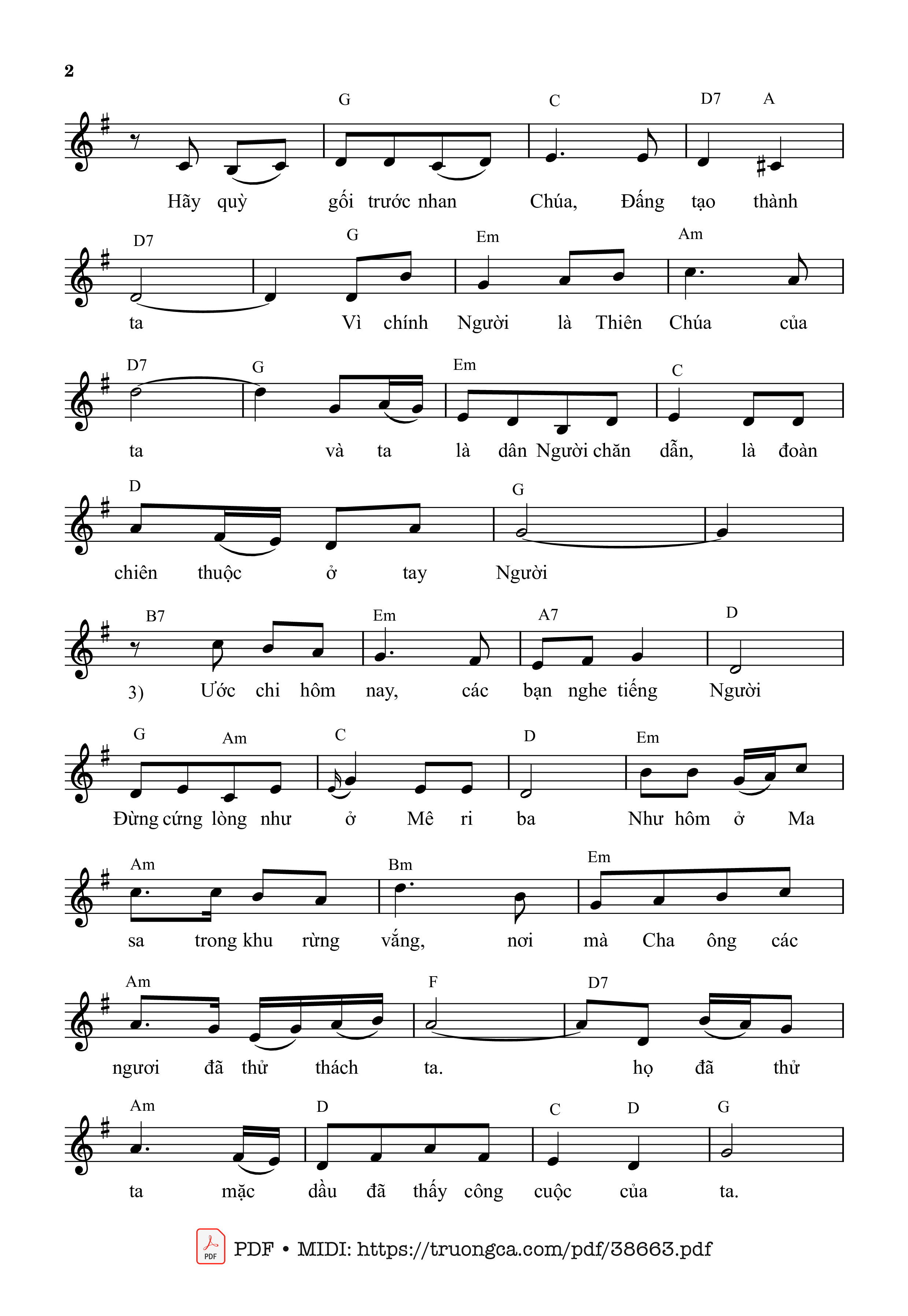 Trang 2 của Sheet nhạc PDF bài hát Thánh Vịnh 94, Ước Chi Hôm Nay - Phùng Minh Mẫn