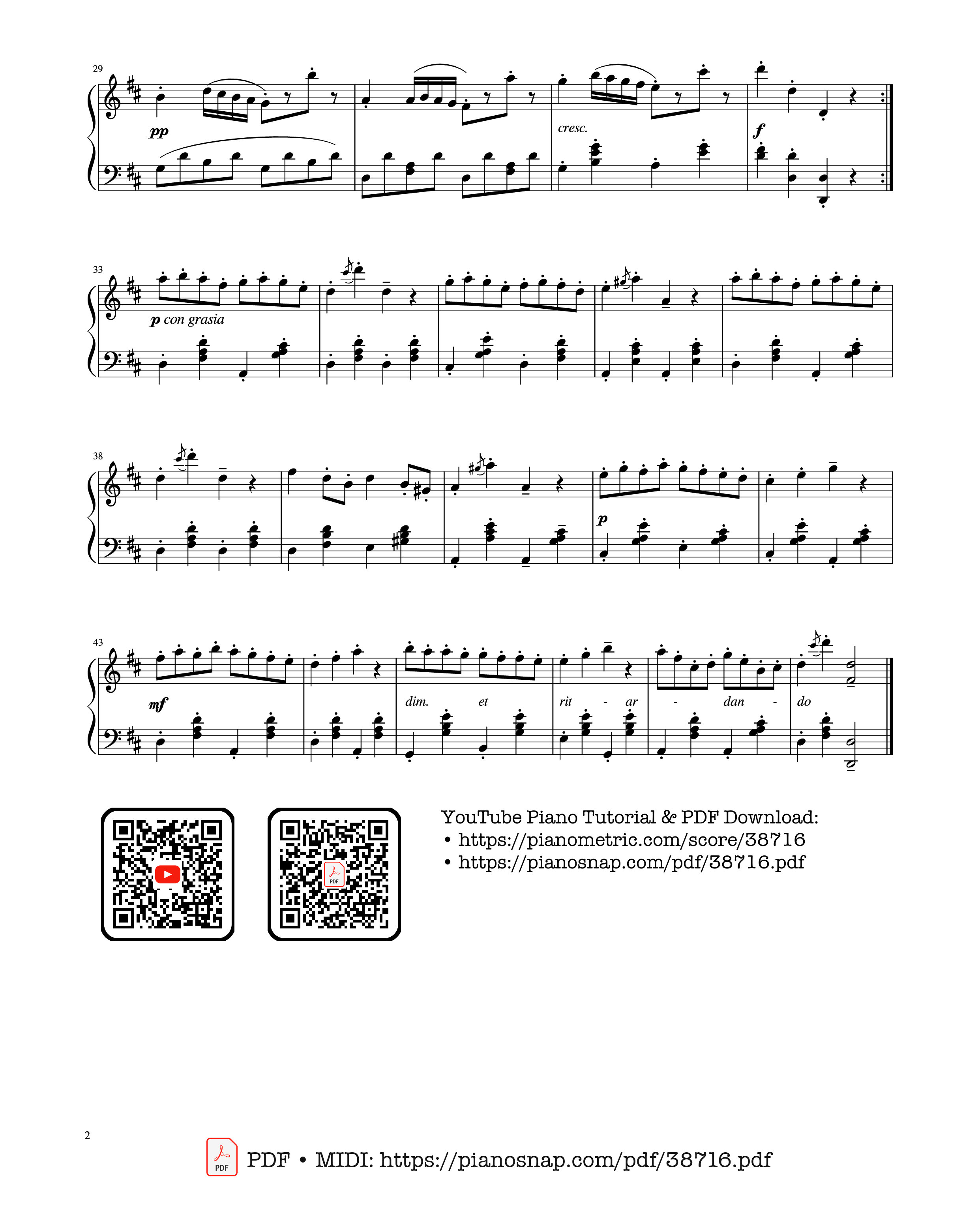 Trang 2 của Sheet nhạc PDF Piano bài hát Gavotte - Francois-Joseph Gossec