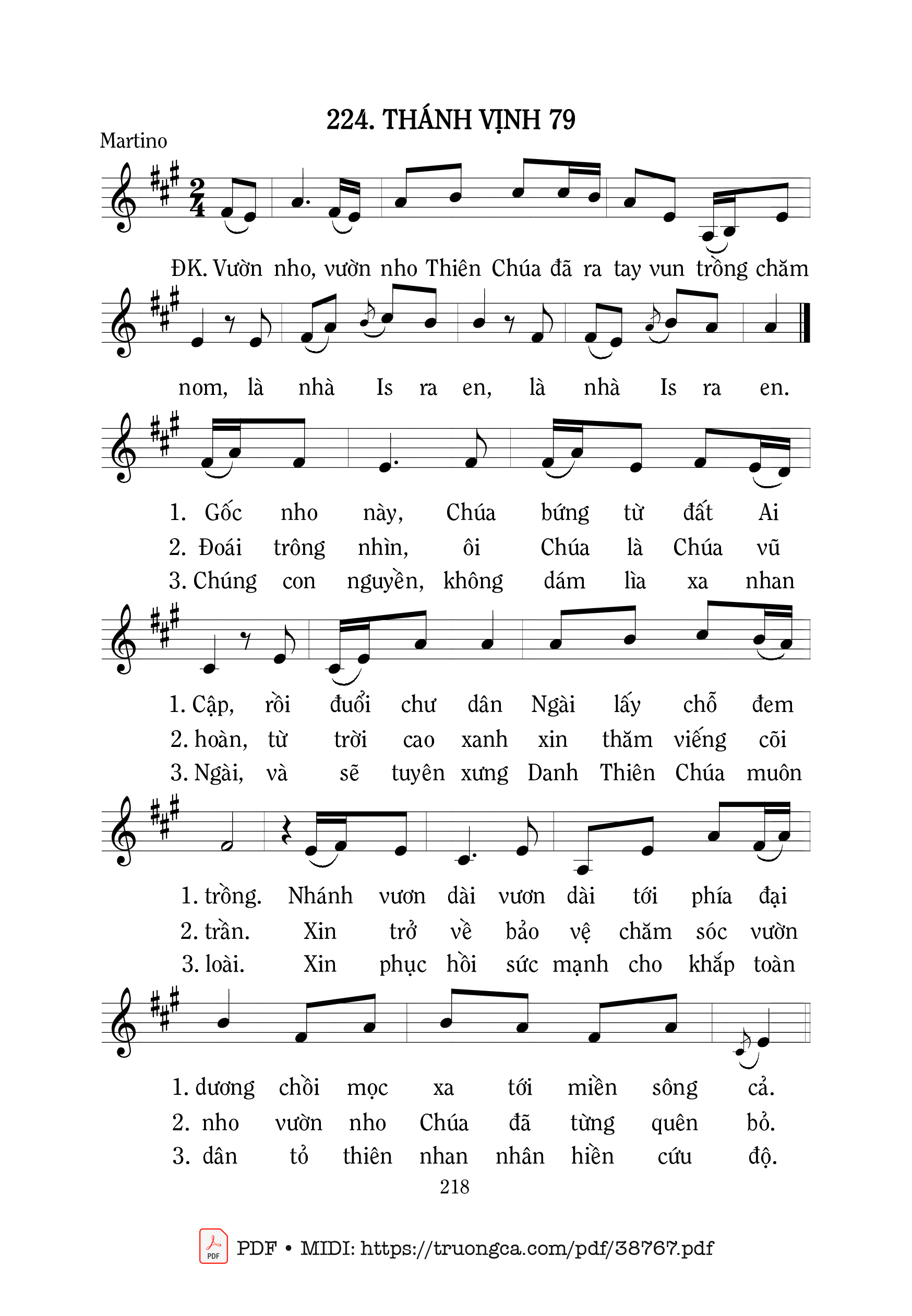 Trang 1 của Sheet nhạc PDF bài hát Thánh Vịnh 79, Chúa Nhật 27A Thường Niên - Martino