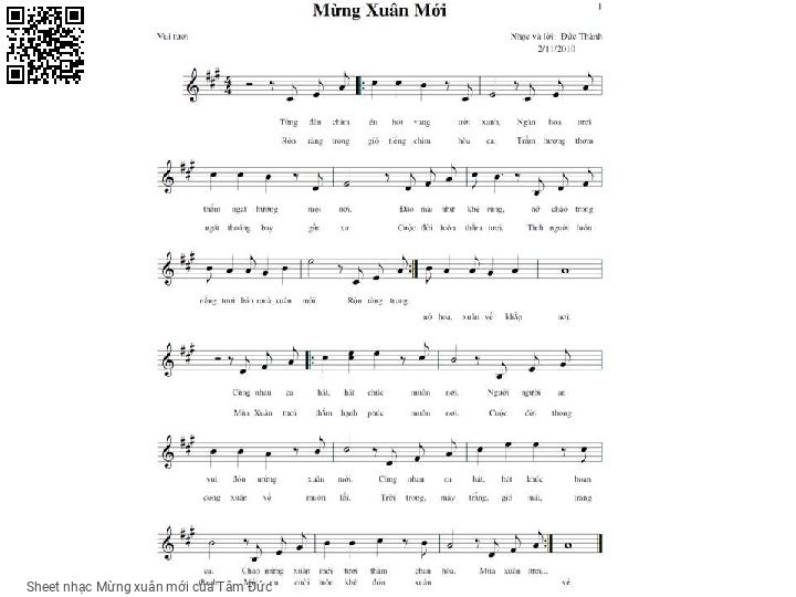 Sheet nhạc Mừng xuân mới