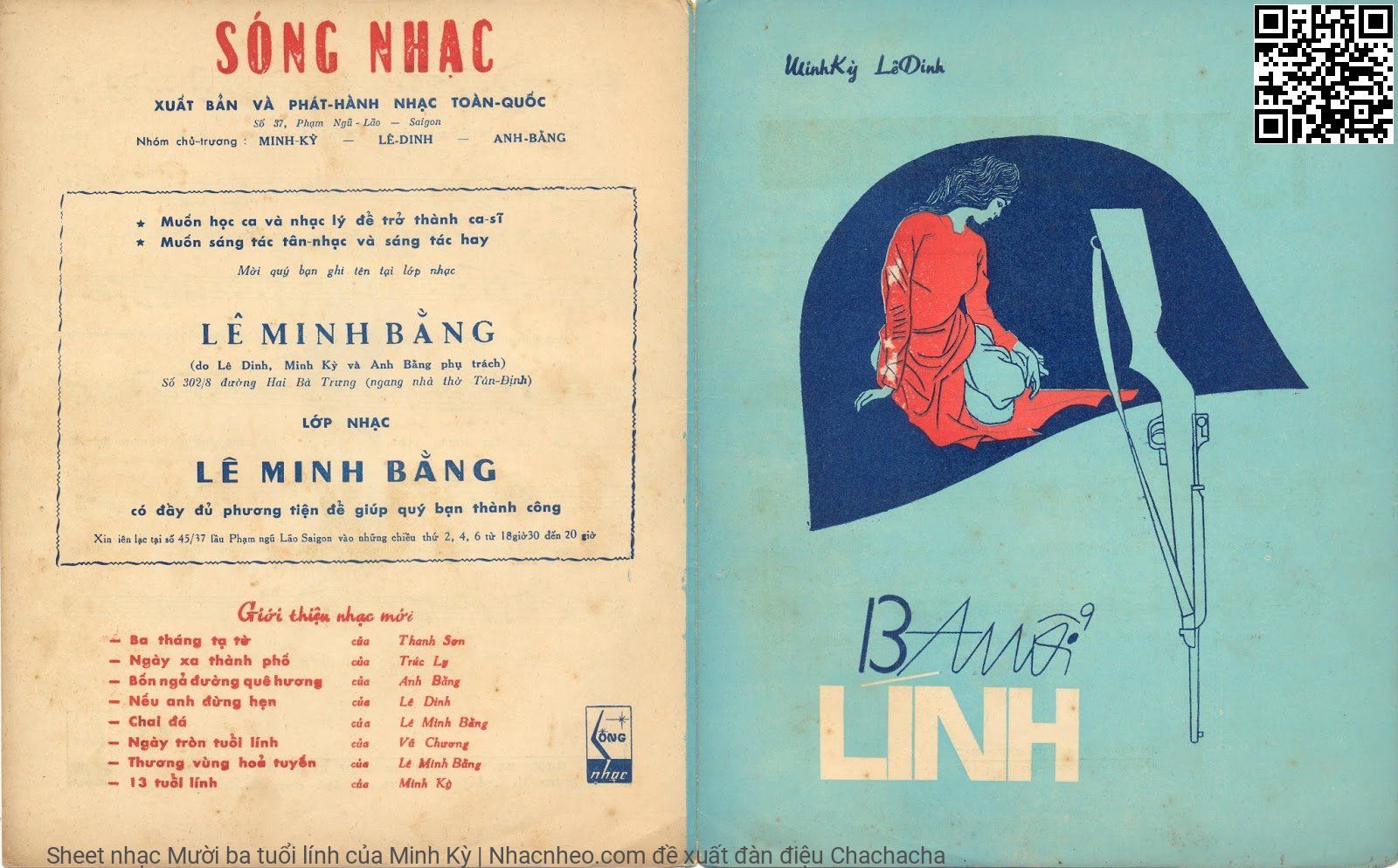 Trang 1 của Sheet nhạc PDF bài hát Mười ba tuổi lính - Minh Kỳ, 1. Đến  nay anh tròn mười ba tuổi lính. Đếm  xuân em tròn mười tám tuổi  đời