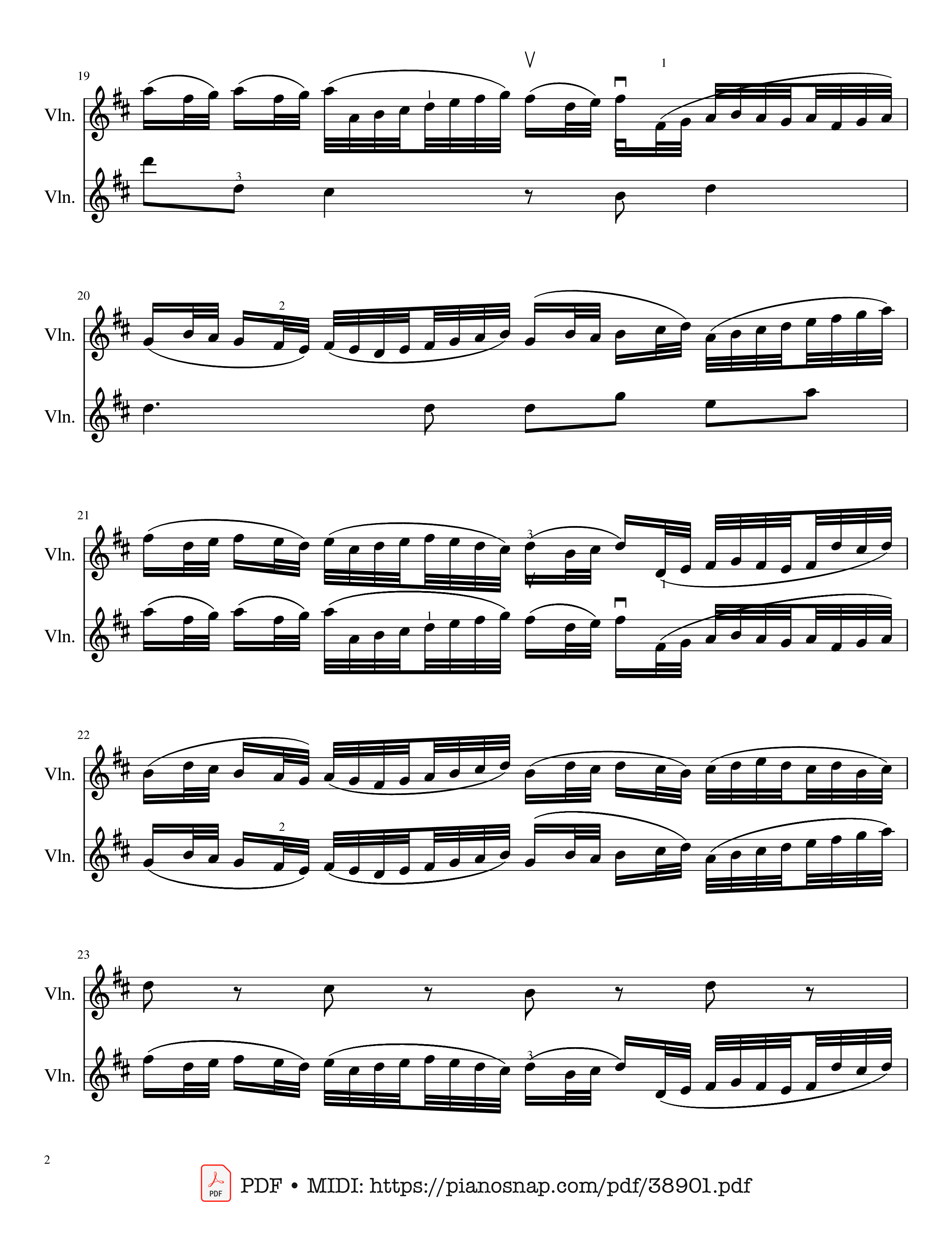 Trang 2 của Sheet nhạc PDF bài hát Canon in D Violin Duet - Johann Pachelbel