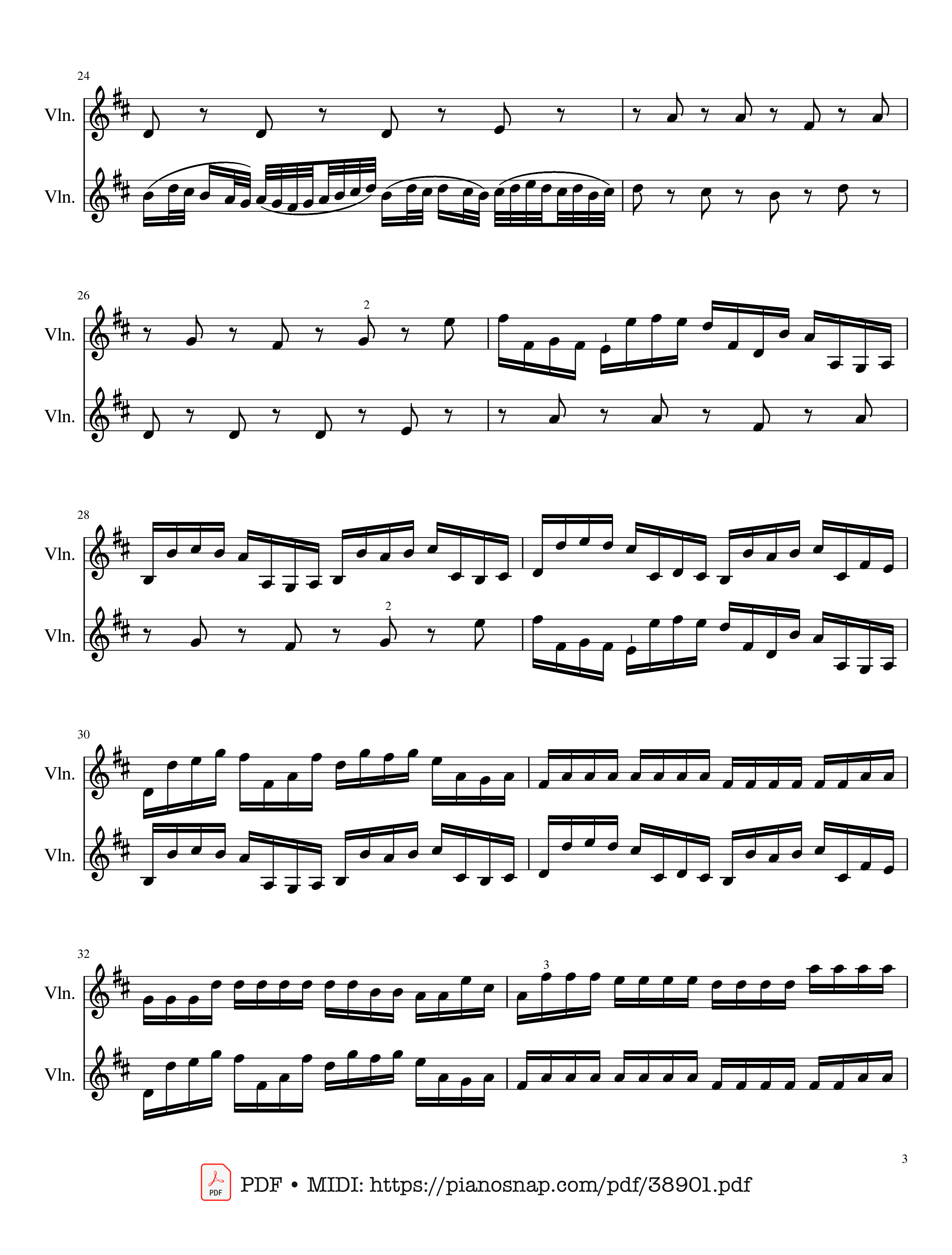 Trang 3 của Sheet nhạc PDF bài hát Canon in D Violin Duet - Johann Pachelbel