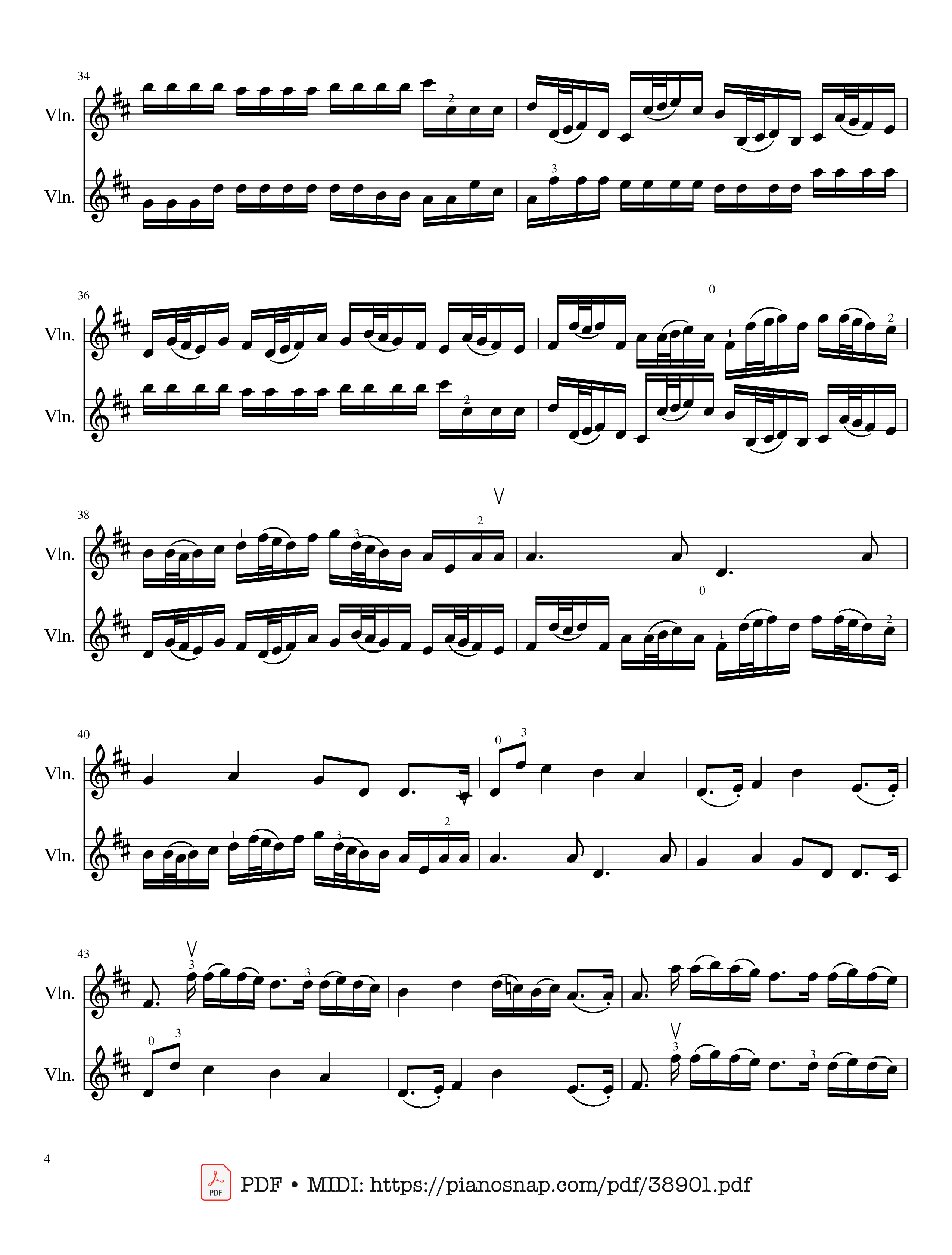 Trang 4 của Sheet nhạc PDF bài hát Canon in D Violin Duet - Johann Pachelbel