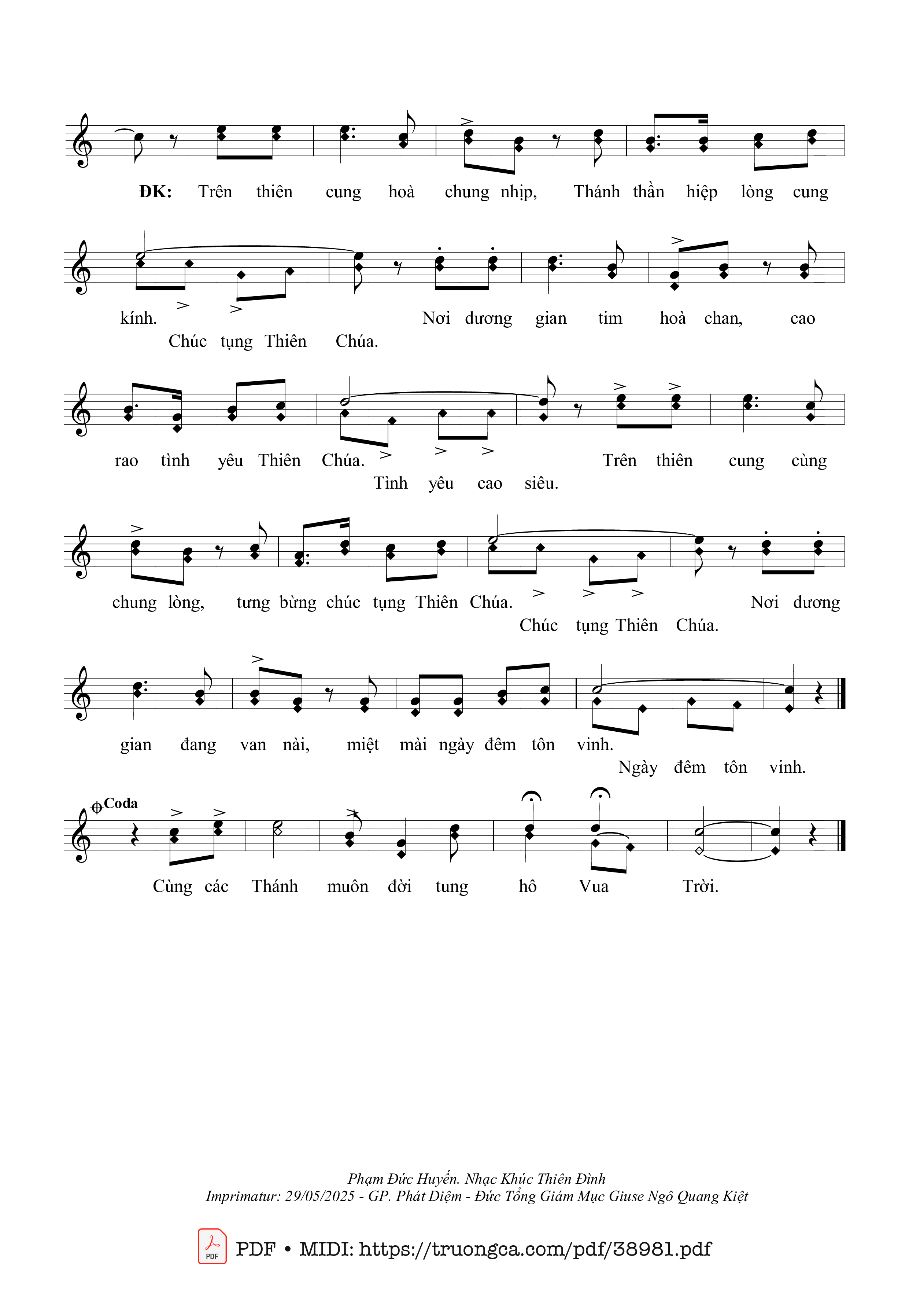 Trang 2 của Sheet nhạc PDF bài hát Cùng Các Thánh Tung Hô Chúa - Phạm Đức Huyến