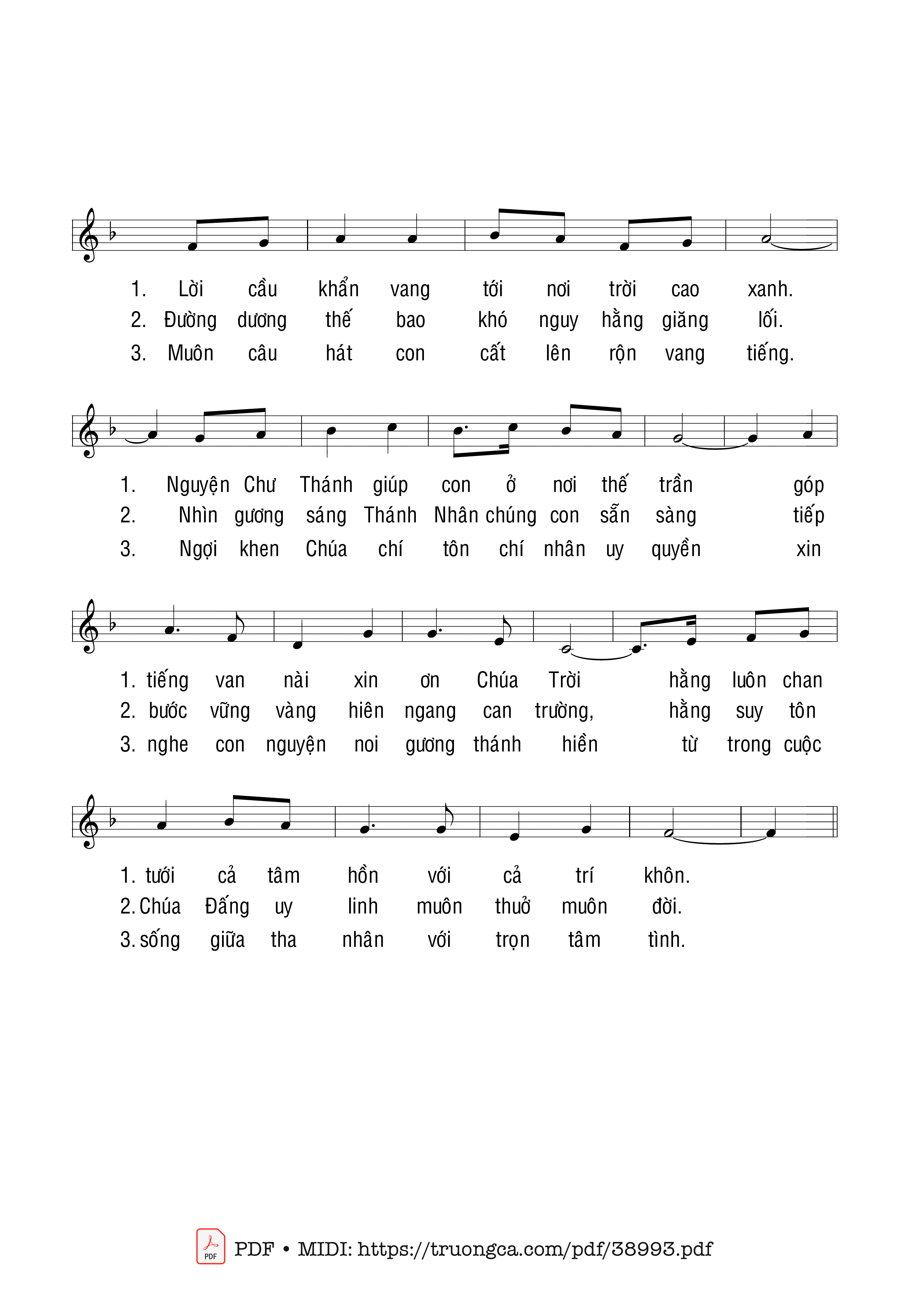 Trang 2 của Sheet nhạc PDF bài hát Tụng Ca Hiển Thánh - Trần Hòa Yên