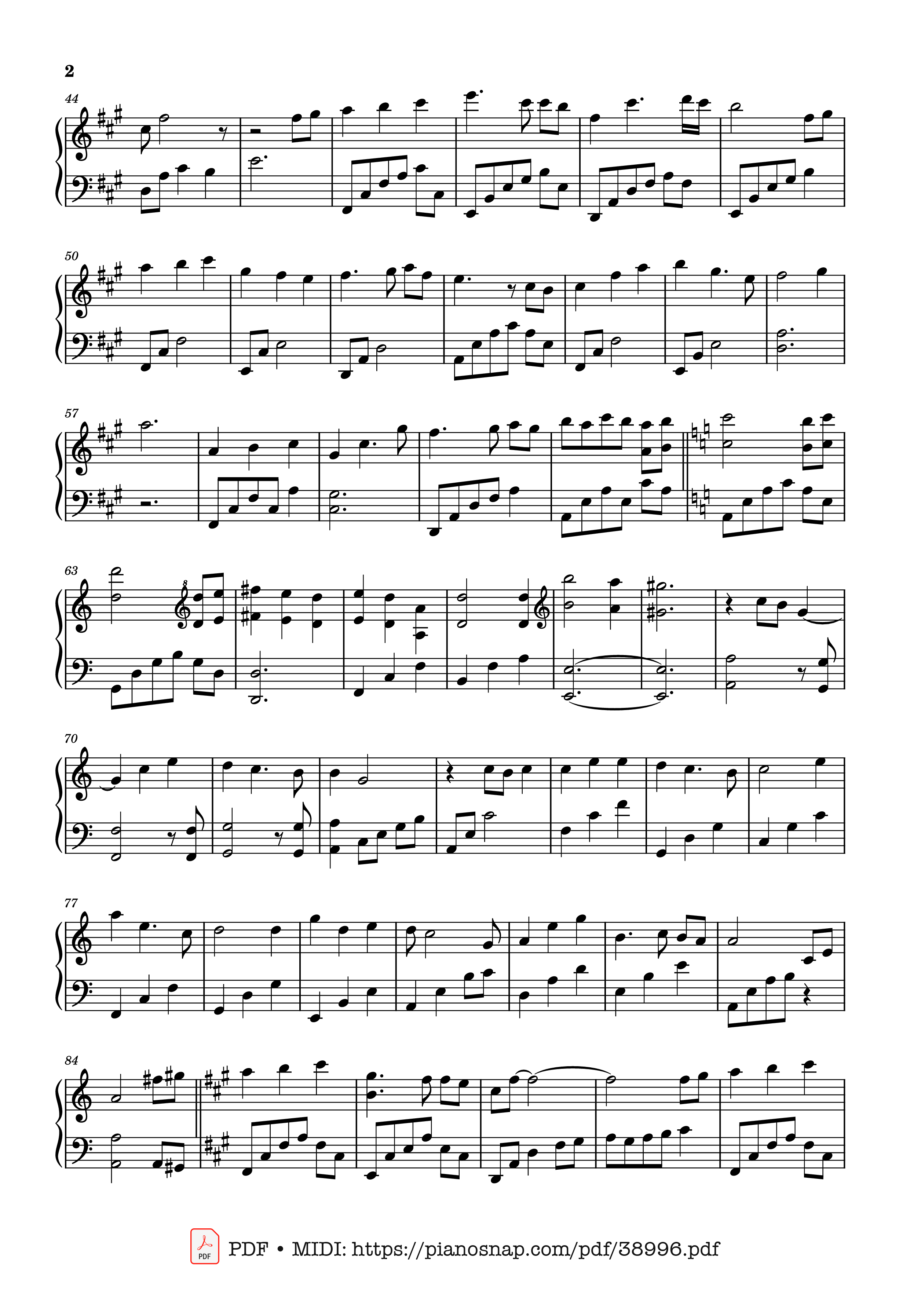 Trang 2 của Sheet nhạc PDF Piano bài hát 同道 – 兰香如故 Piano - 李佳薇