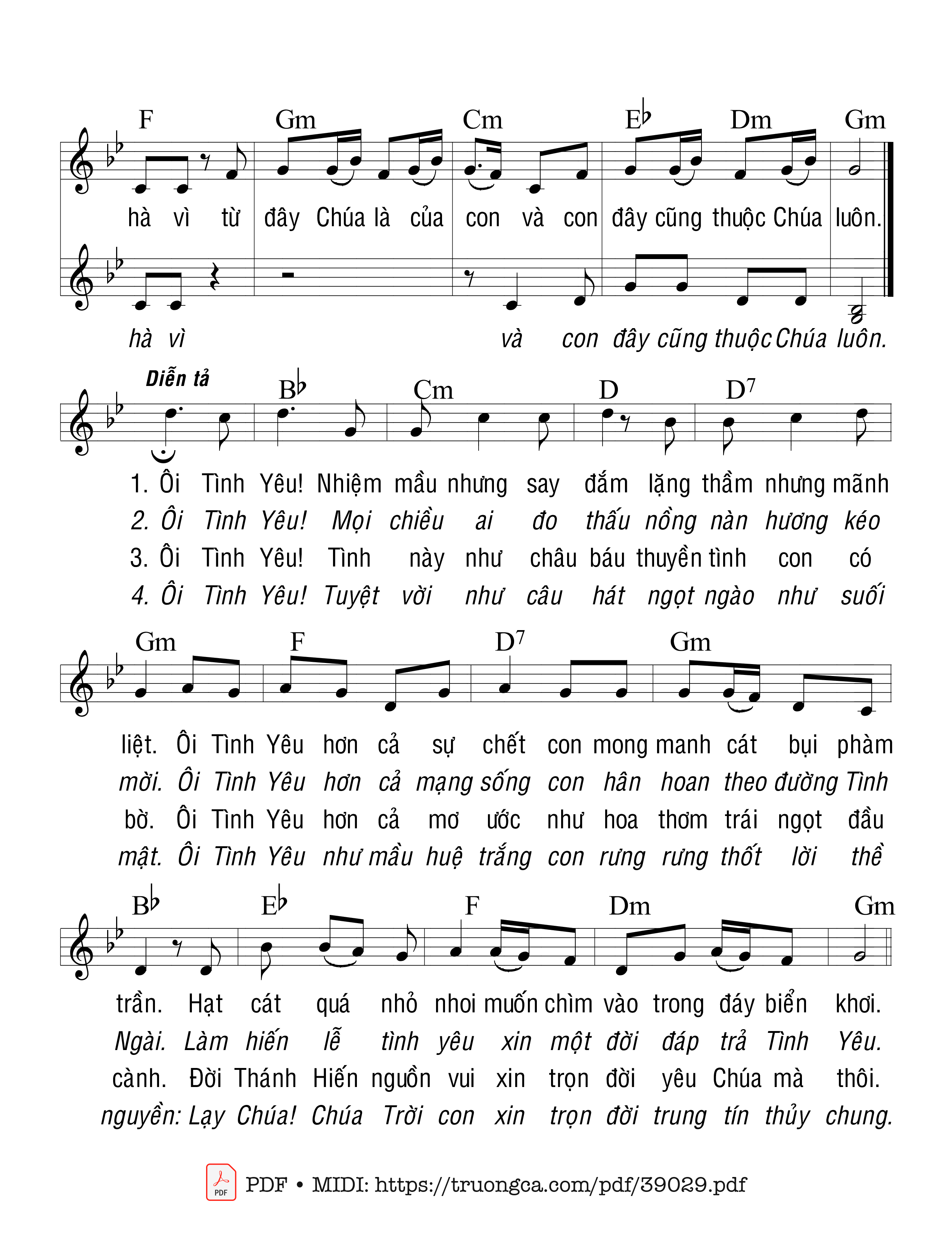 Trang 2 của Sheet nhạc PDF bài hát Tình Ca Mùa Dâng Hiến - Ân Đức