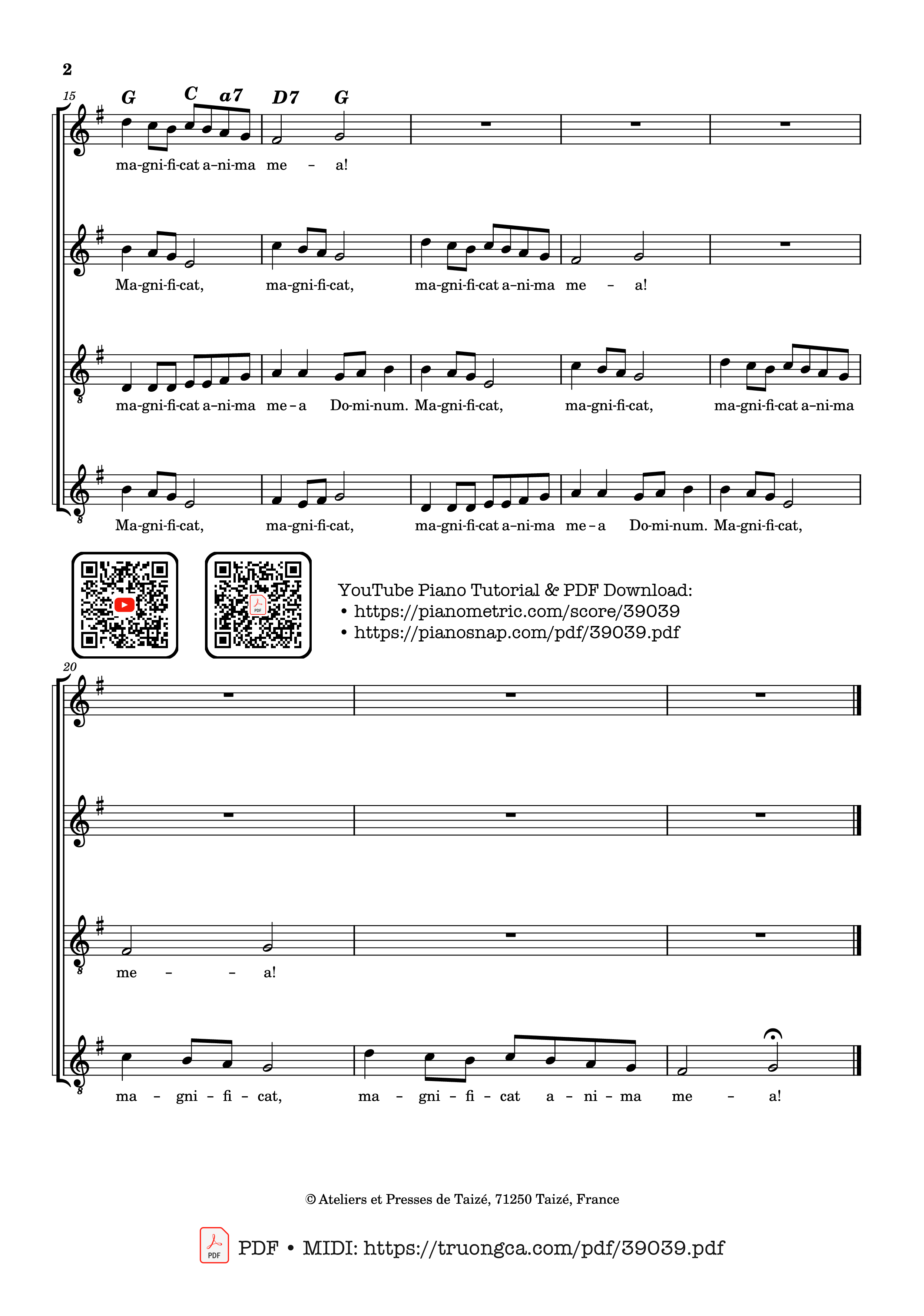 Trang 2 của Sheet nhạc PDF bài hát Magnificat (canon) - Taizé - Jacques Berthier
