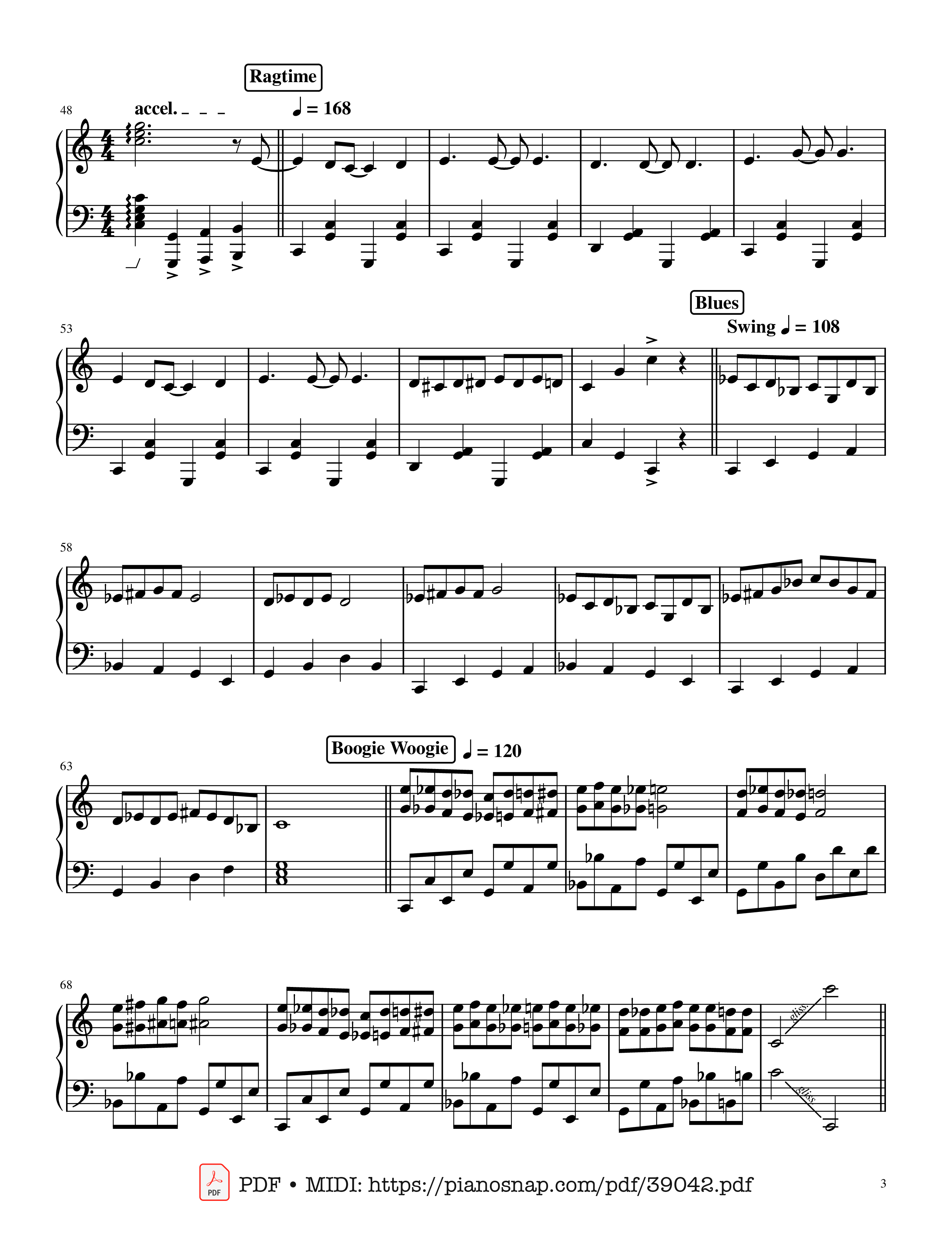 Trang 3 của Sheet nhạc PDF bài hát Mary had a Little Lamb - variations through time Piano - Words by Sarah Josepha Hale