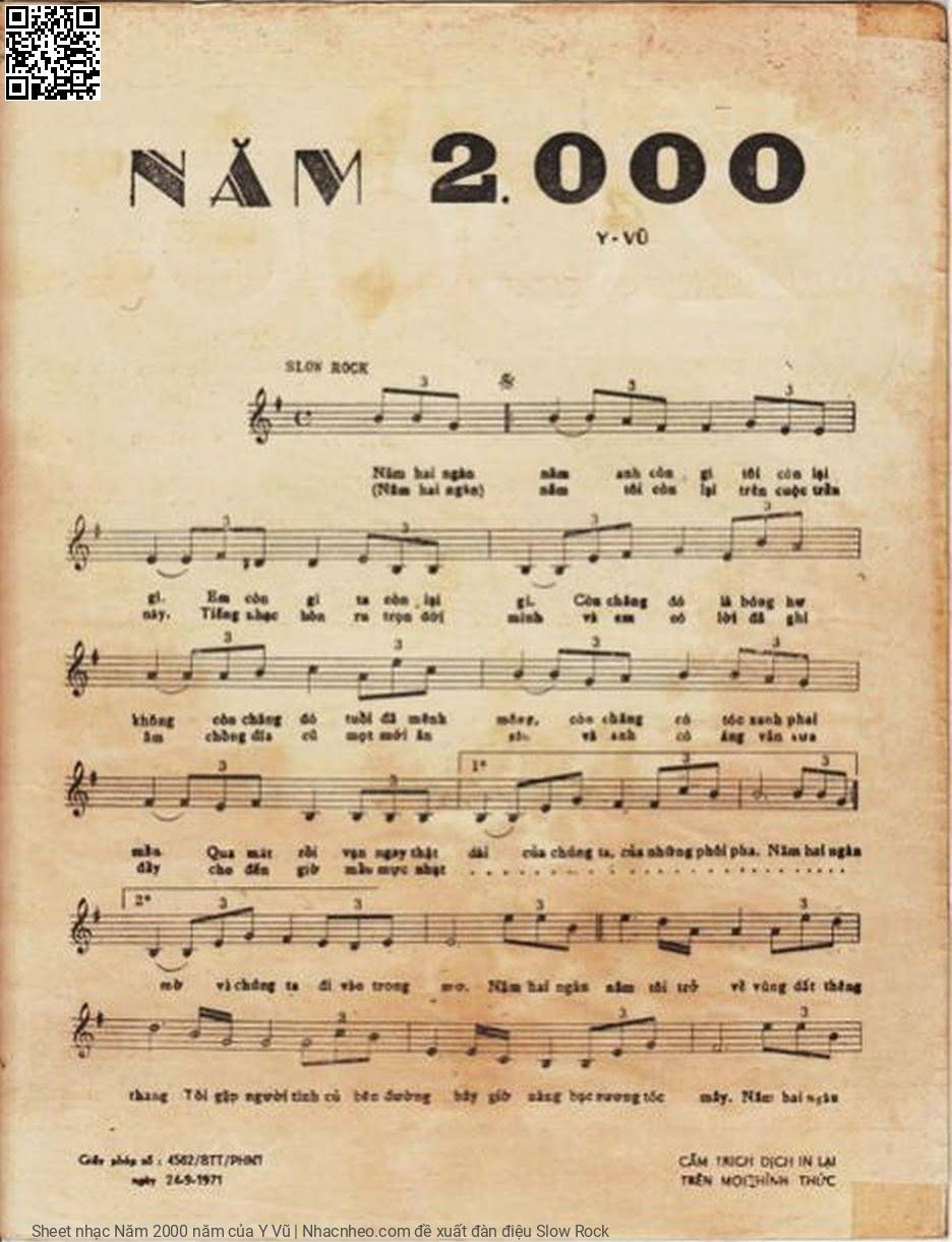 Trang 2 của Sheet nhạc PDF bài hát Năm 2000 năm - Y Vũ