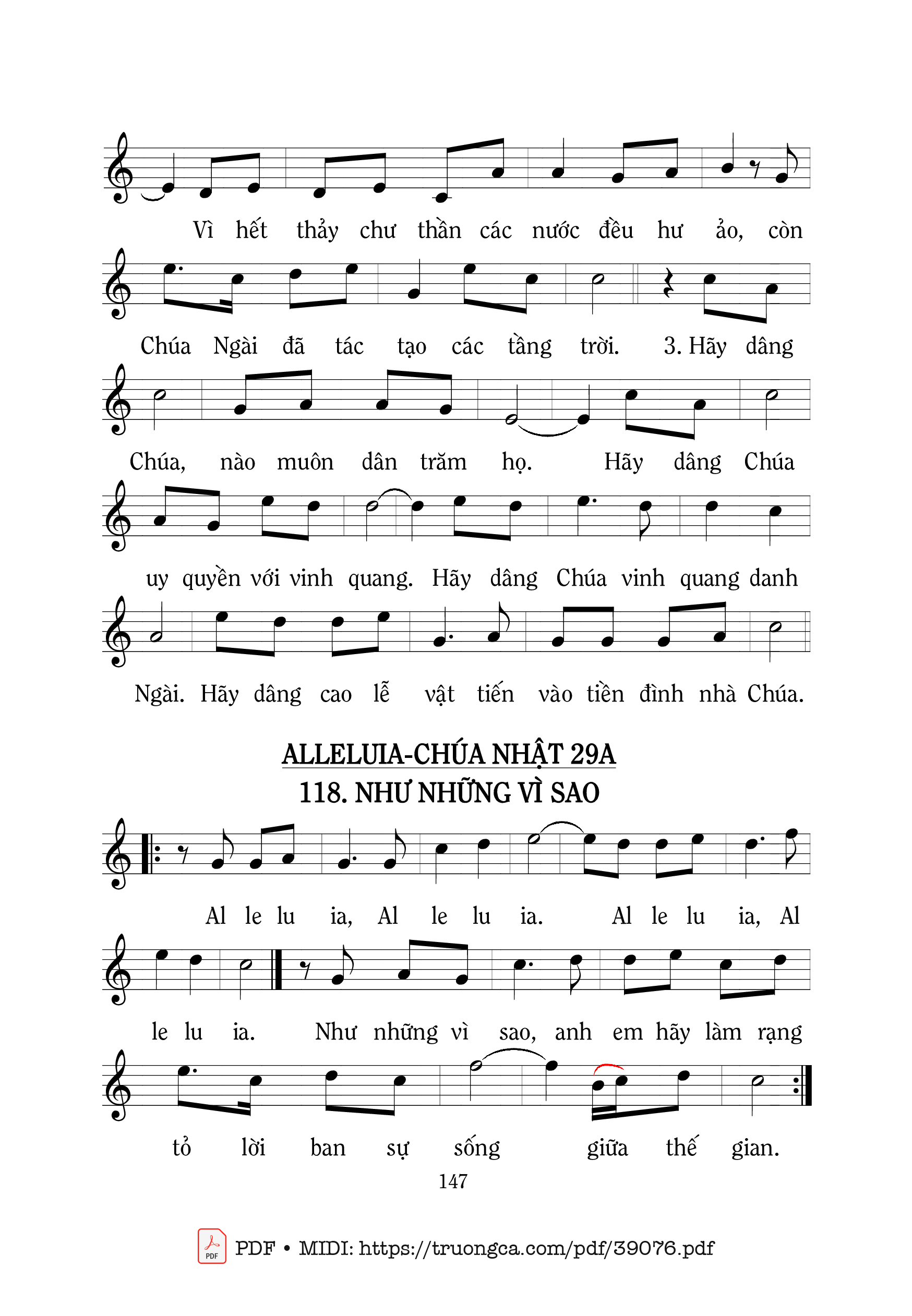 Trang 2 của Sheet nhạc PDF bài hát Thánh Vịnh 95, Hãy Dâng Chúa - Mi Trầm