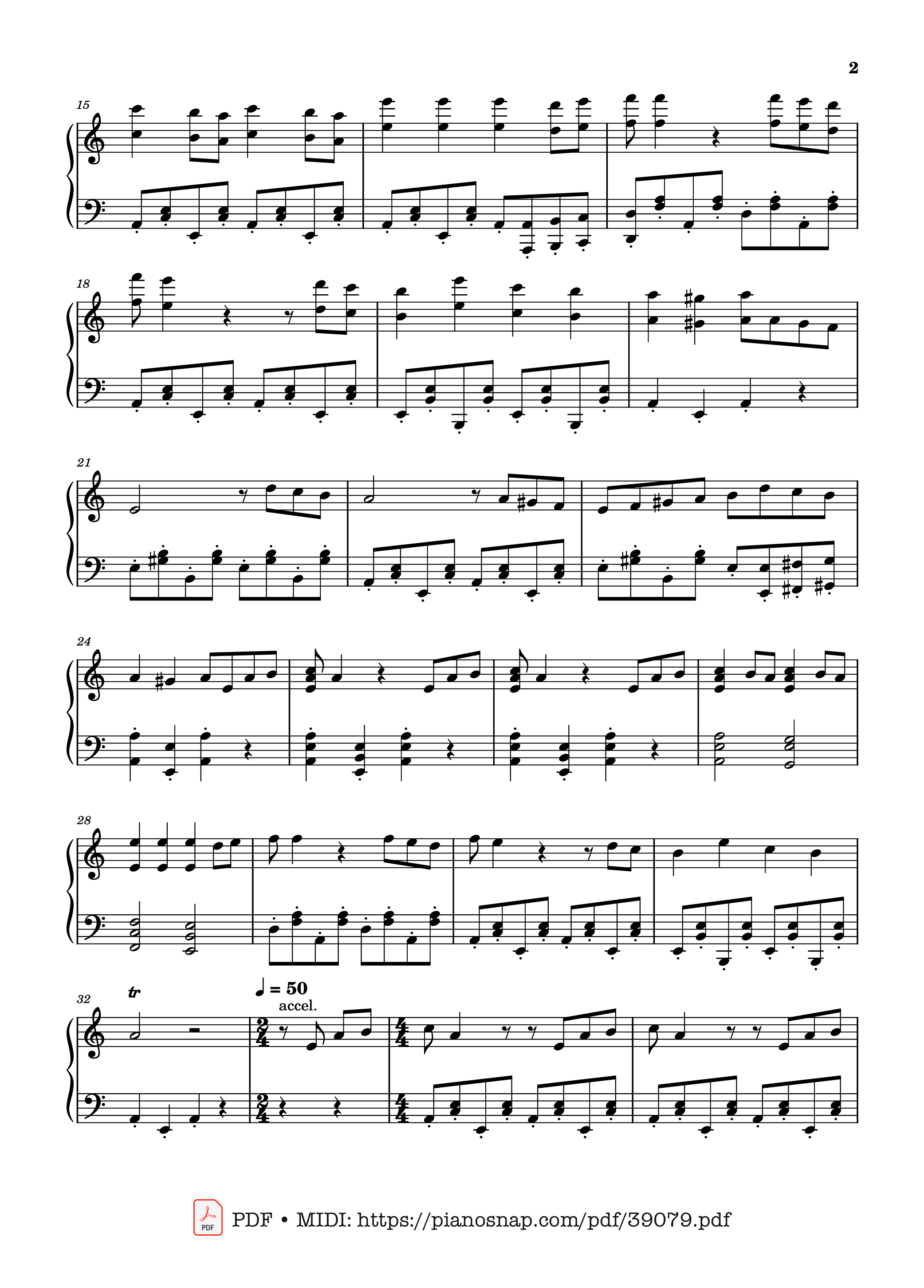 Trang 2 của Sheet nhạc PDF Piano bài hát Bella Ciao (La Casa de Papel) - Traditional