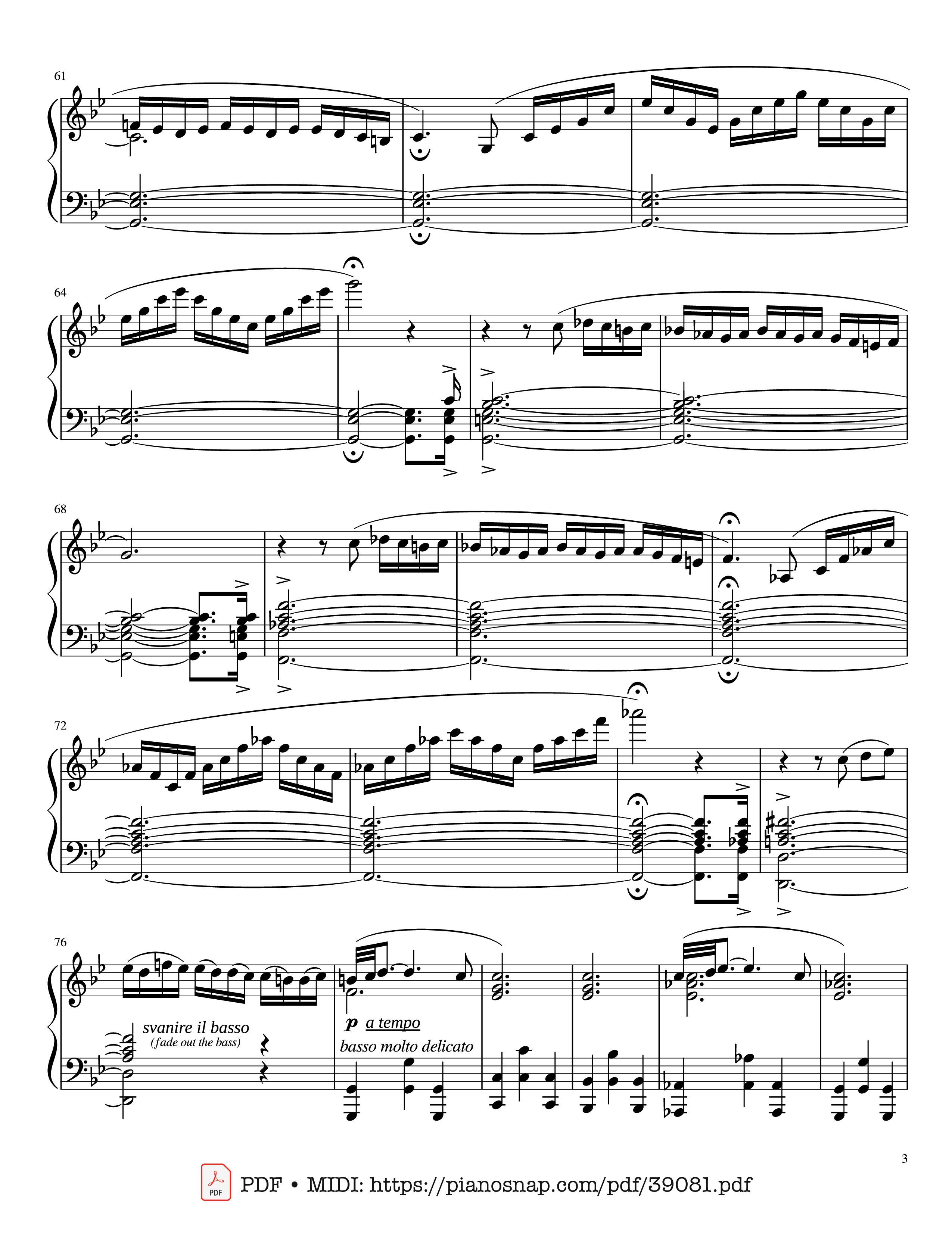 Trang 3 của Sheet nhạc PDF Piano bài hát Adagio Albinoni (in G minor) - For Solo Piano - Albinoni