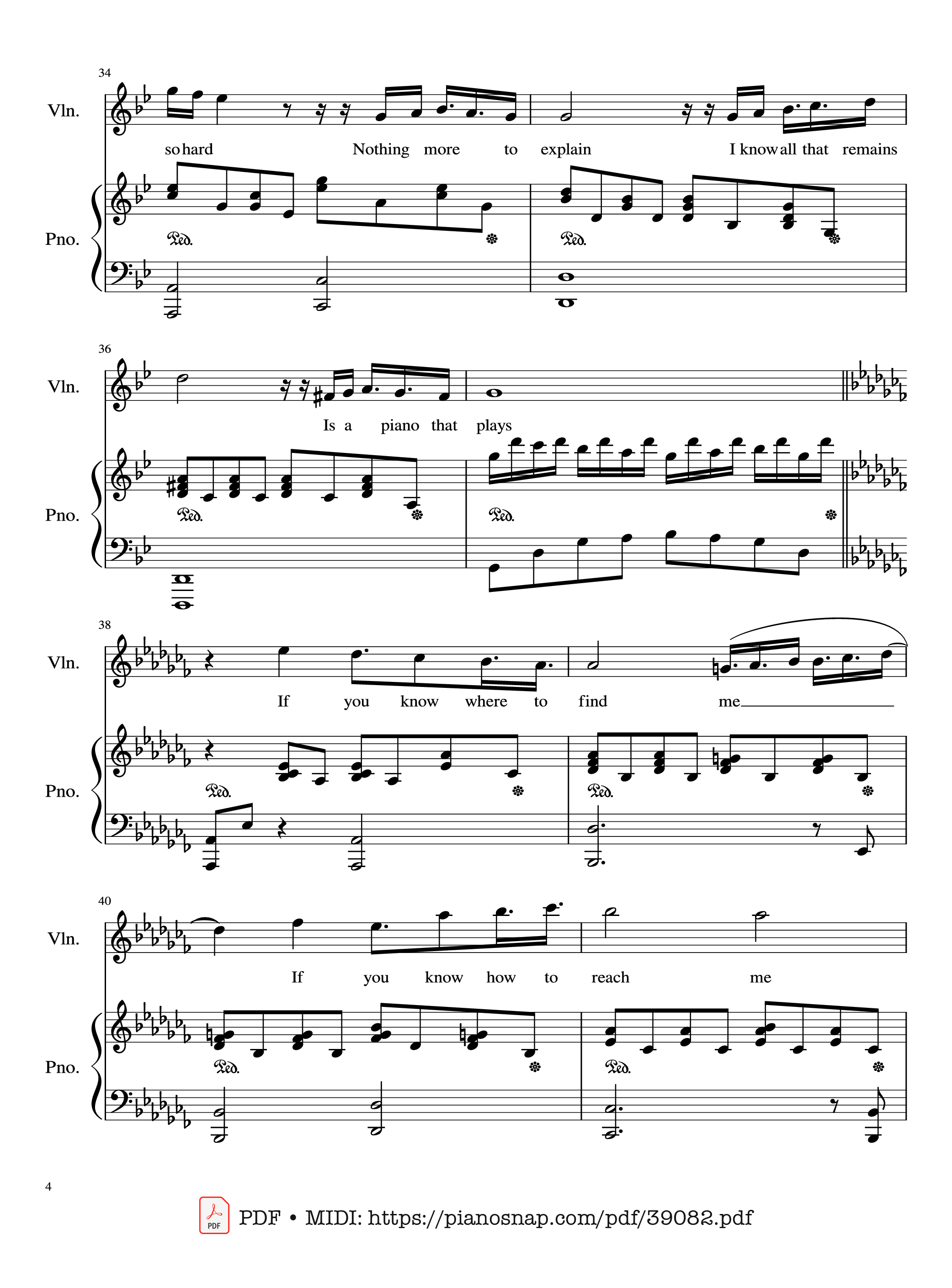 Trang 4 của Sheet nhạc PDF Piano bài hát Adagio (Lara Fabian) Violin & Piano - Albinoni