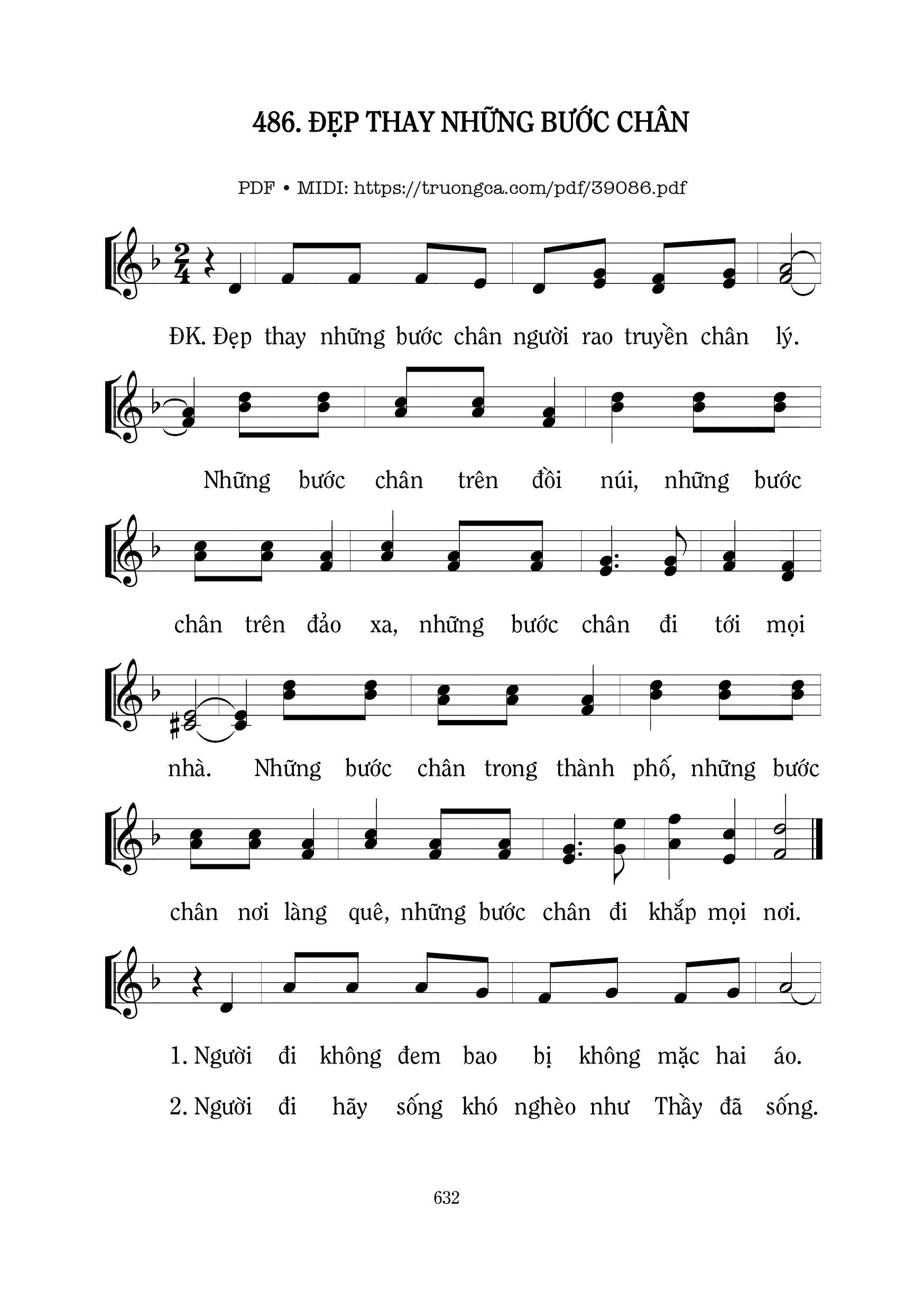 Trang 1 của Sheet nhạc PDF bài hát Đẹp Thay Những Bước Chân - Mi Trầm