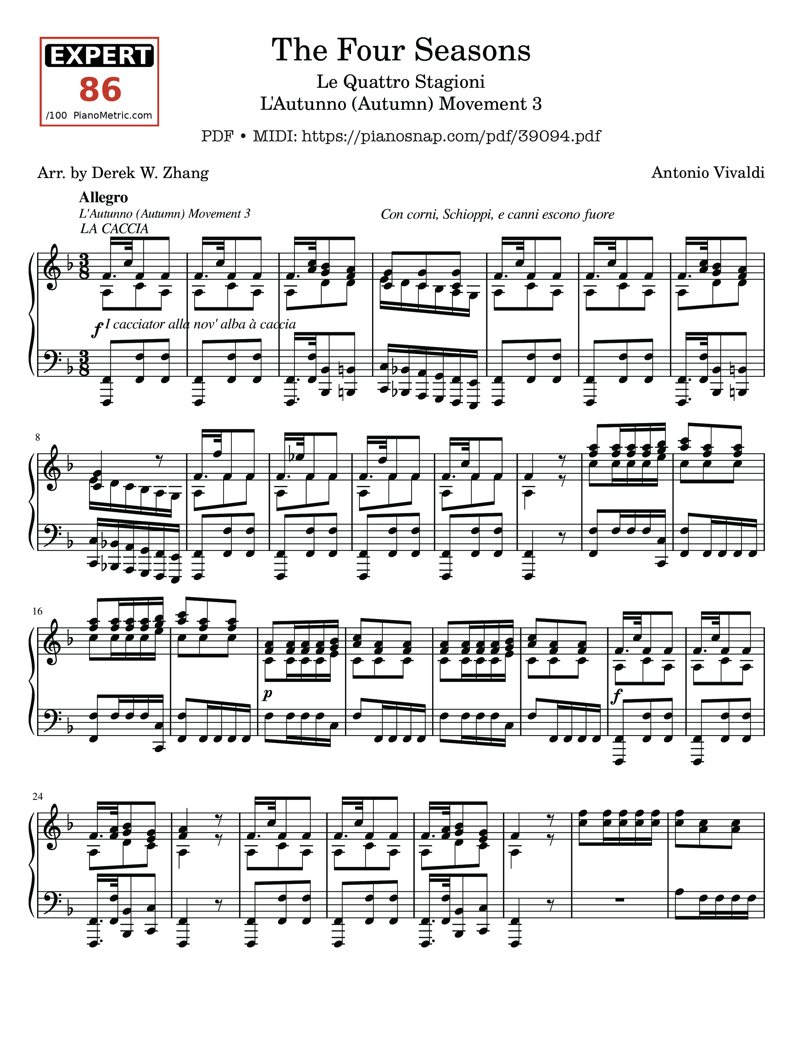 Trang 1 của Sheet nhạc PDF bài hát The Four Seasons - L