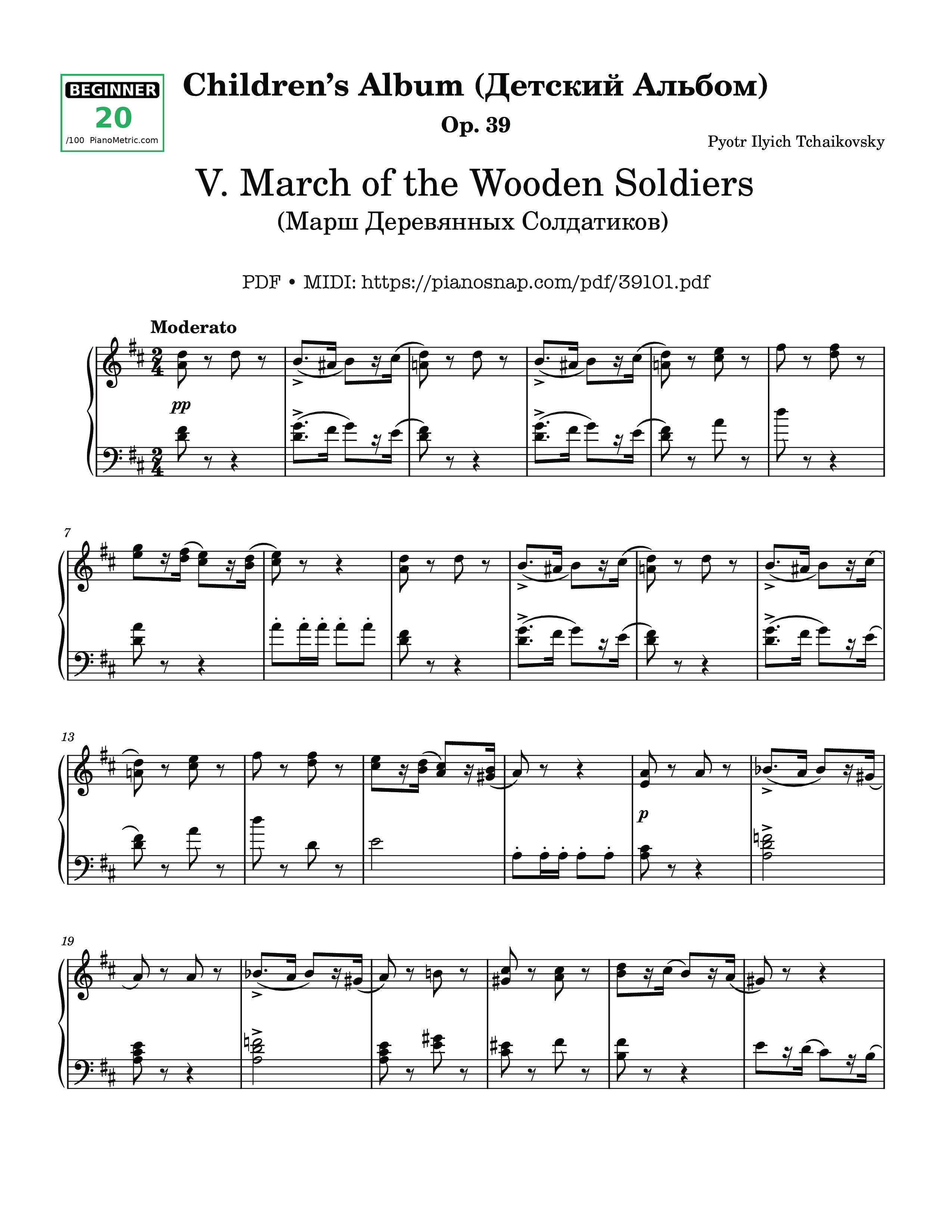 Trang 1 của Sheet nhạc PDF bài hát March of the Wooden Soldiers, Children
