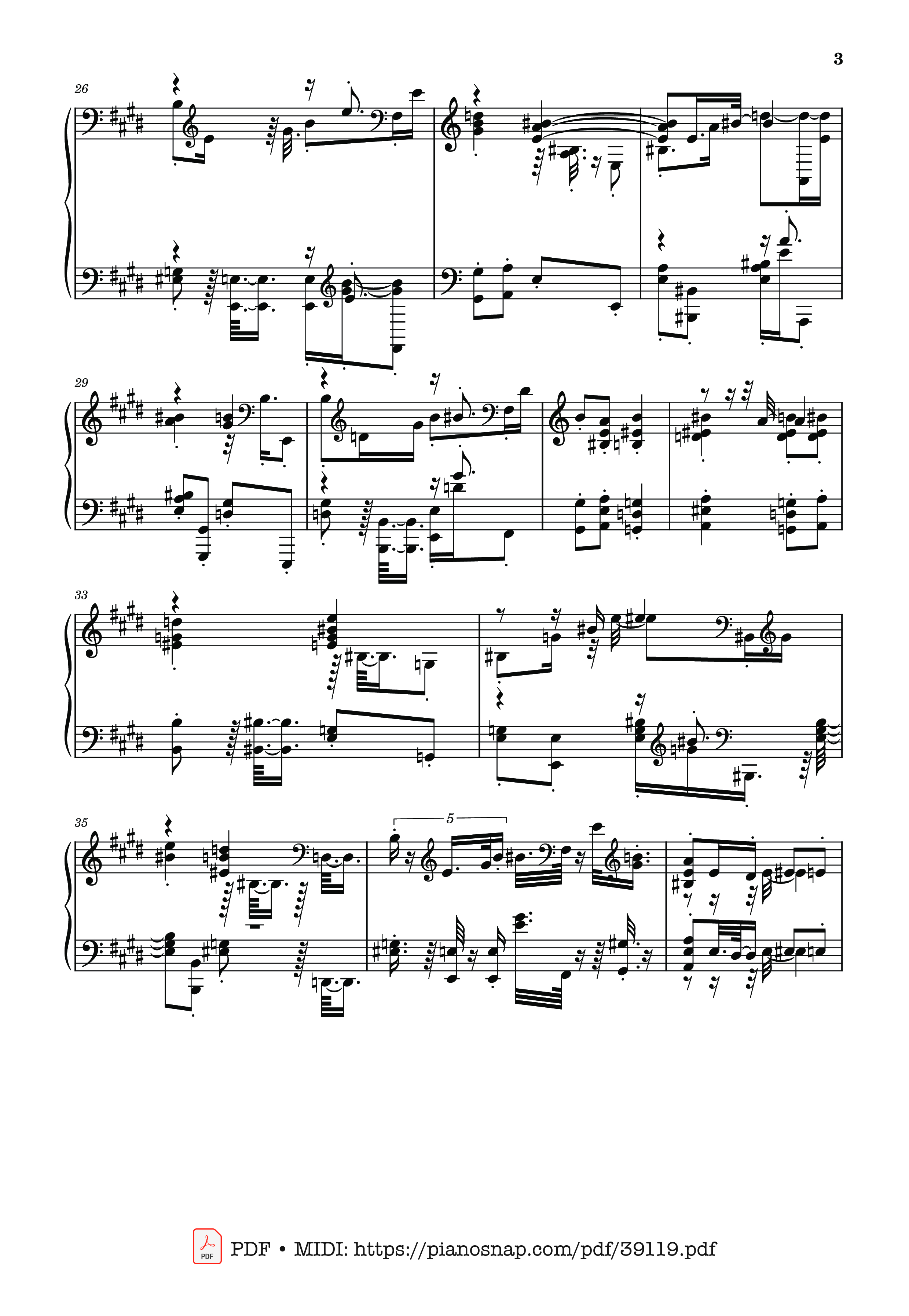 Trang 3 của Sheet nhạc PDF bài hát Fur Elise - Ragtime Version - Ludwig van Beethoven