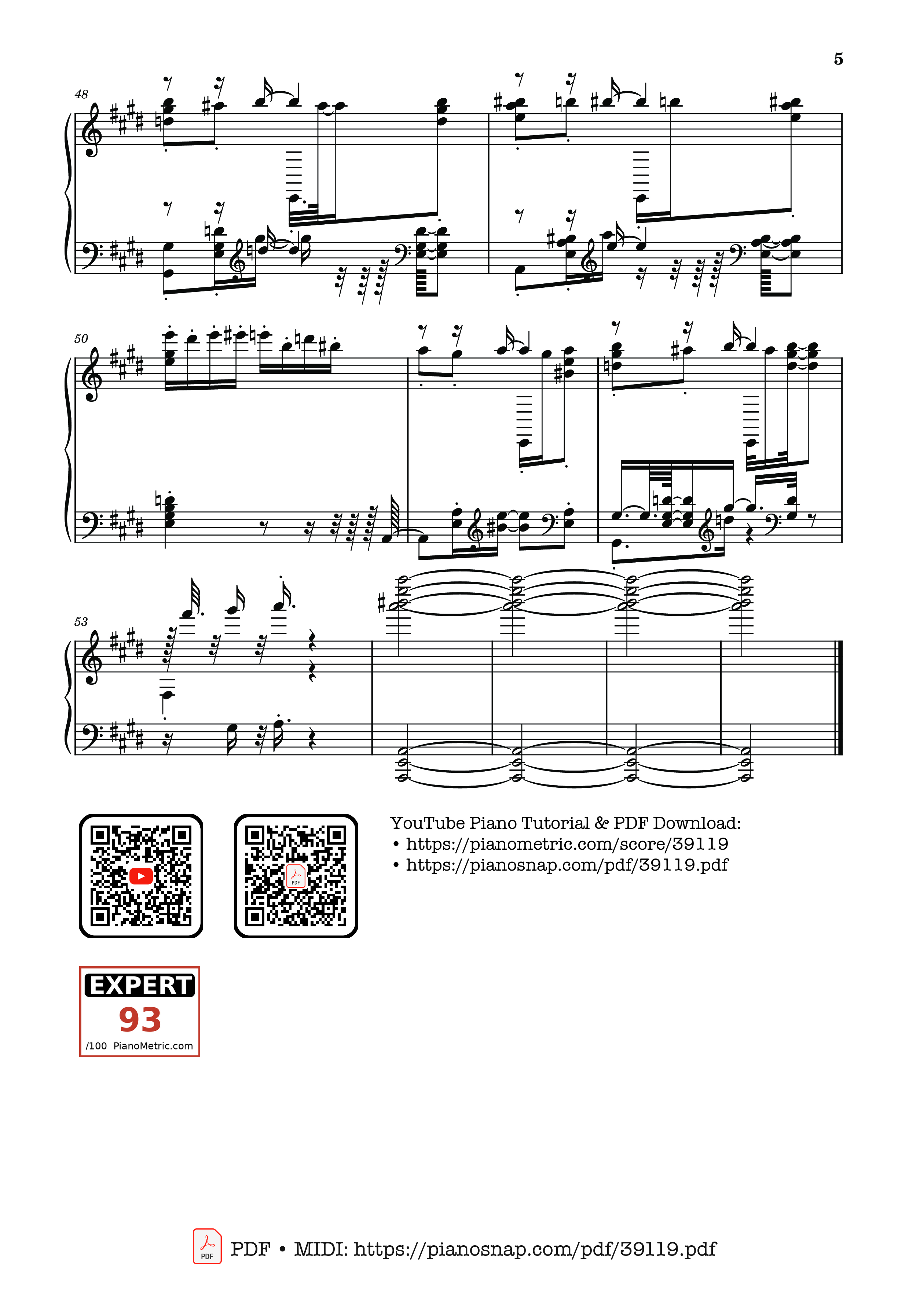 Trang 5 của Sheet nhạc PDF bài hát Fur Elise - Ragtime Version - Ludwig van Beethoven