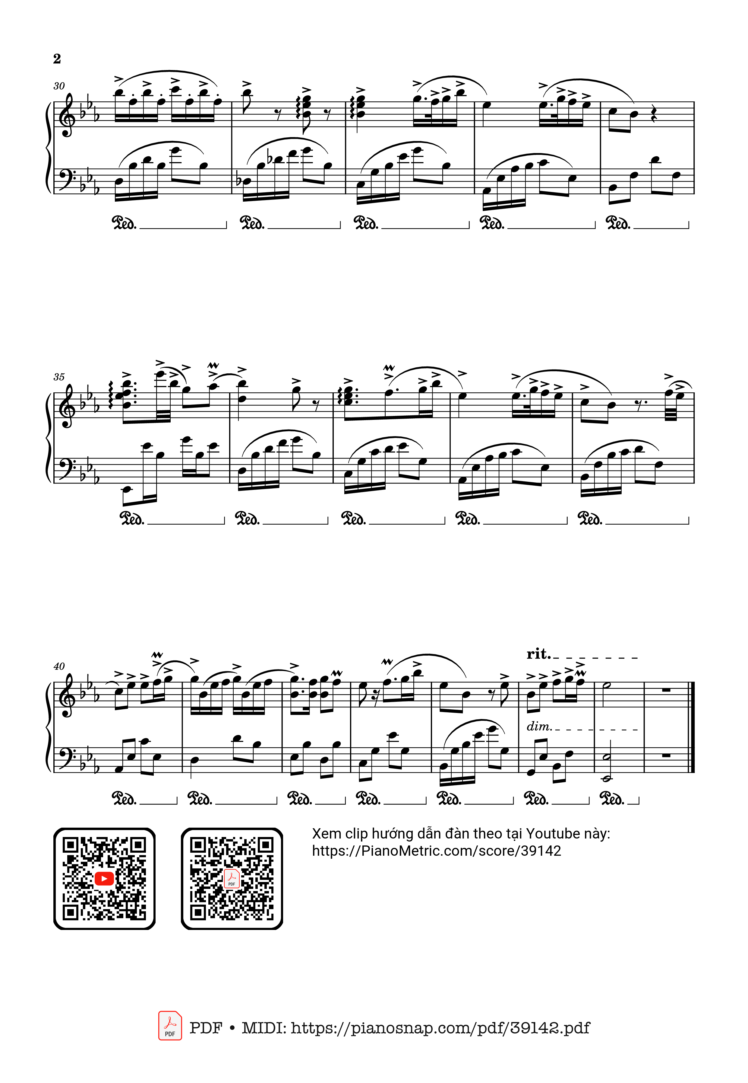 Trang 2 của Sheet nhạc PDF Piano bài hát Bèo dạt mây trôi Piano - Dân ca