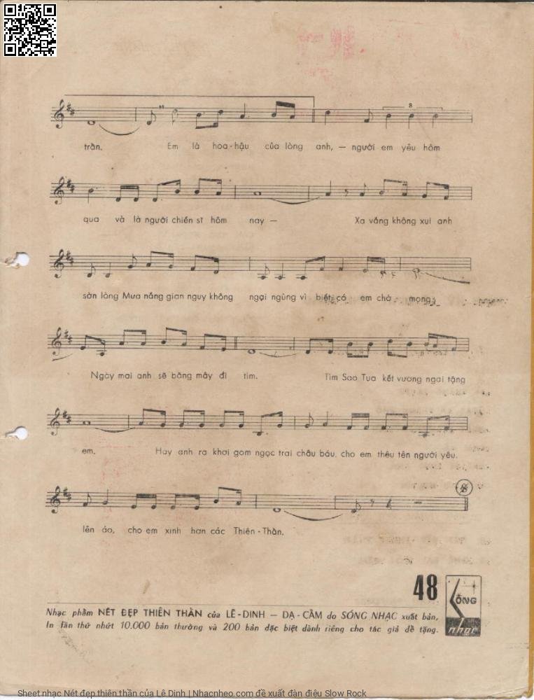 Trang 3 của Sheet nhạc PDF bài hát Nét đẹp thiên thần - Lê Dinh, Ngày xưa em ví em như thiên thần Làn môi em thắm hơn bao mùa xuân