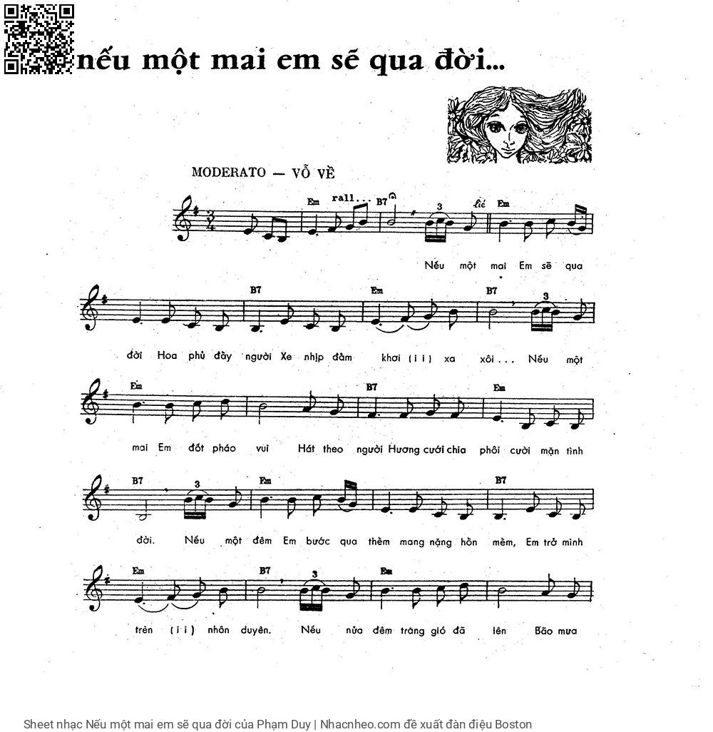 Trang 5 của Sheet nhạc PDF bài hát Nếu một mai em sẽ qua đời - Phạm Duy, 1. Nếu một  mai em sẽ qua  đời. Hoa phủ đầy  người Xe nhịp đằm  khơi xa  xôi