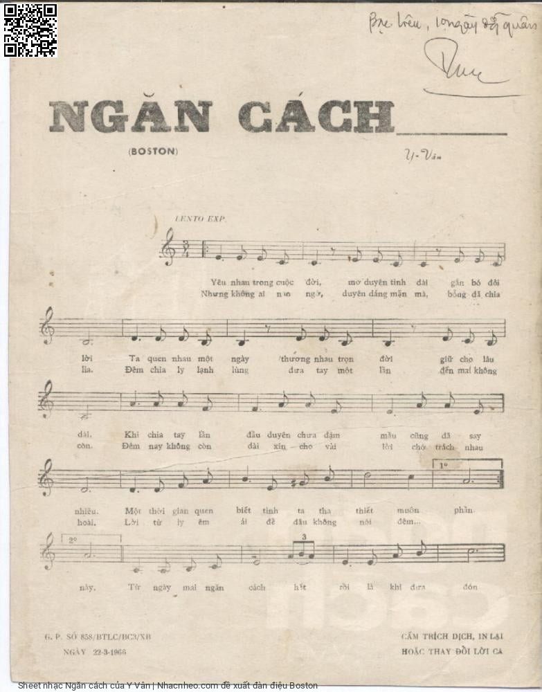 Trang 2 của Sheet nhạc PDF bài hát Ngăn cách - Y Vân, 1.  Yêu nhau trong cuộc  đời, mơ duyên tình dài gắn bó đôi  lời .. Ta quen nhau một  ngày, thương nhau trọn đời, giữ cho lâu  dài