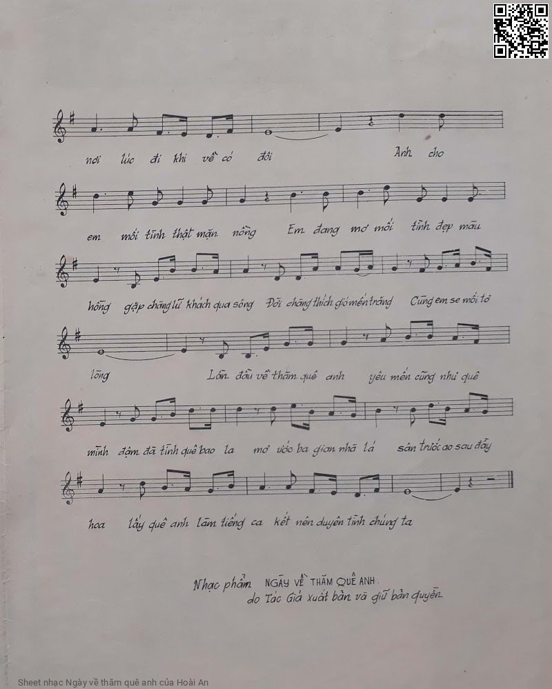 Trang 3 của Sheet nhạc PDF bài hát Ngày về thăm quê anh - Hoài An, 1. Một chiều về thăm quê  anh. Lưu luyến biết bao nhiêu tình Thẹn thùng kề bên vai  anh