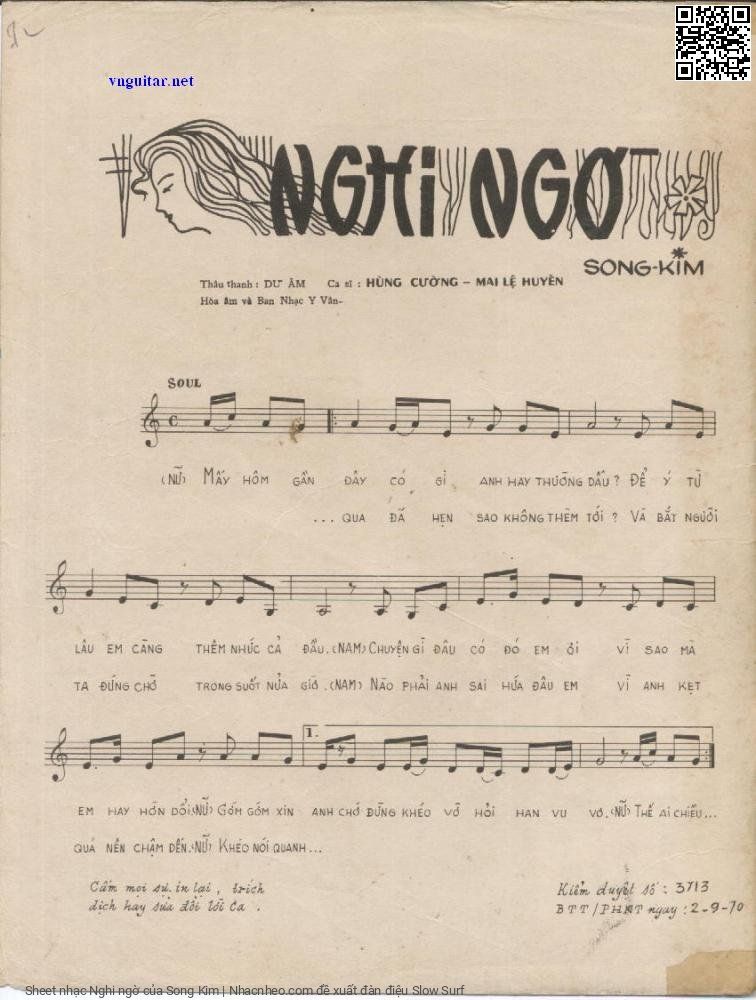 Trang 2 của Sheet nhạc PDF bài hát Nghi ngờ - Song Kim