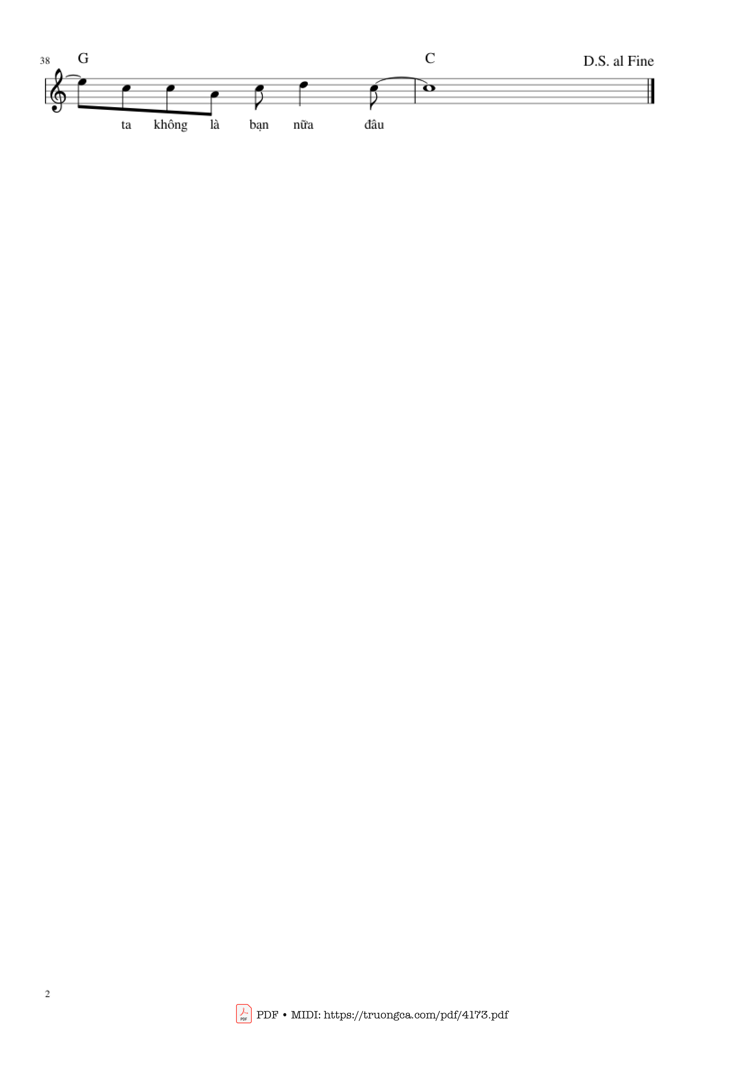 Trang 2 của Sheet nhạc PDF bài hát Ngưng làm bạn (#ngunglamban) - Tino