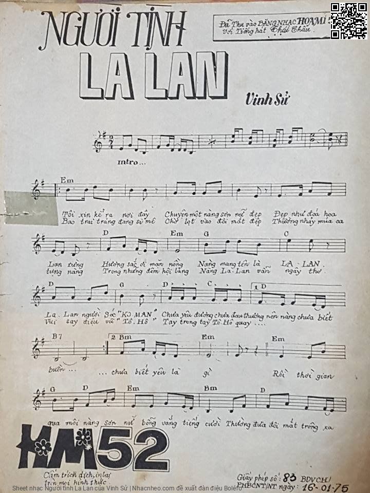 Trang 2 của Sheet nhạc PDF bài hát Người tình La Lan - Vinh Sử, Tôi xin kể ra  nơi đây. Chuyện một người thiếu  nữ đẹp Đẹp như đoá hoa  lan rừng