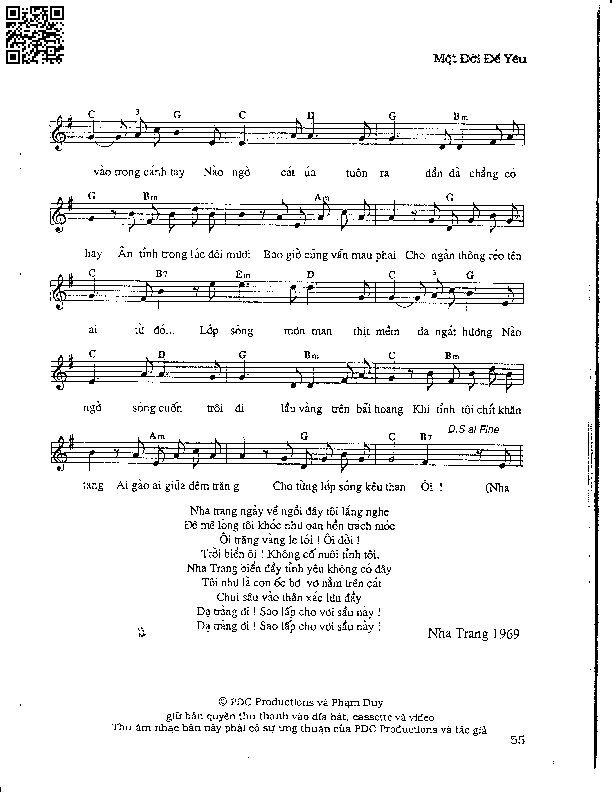 Trang 6 của Sheet nhạc PDF bài hát Nha Trang ngày về - Phạm Duy, 1. Nha  Trang ngày  về, mình  tôi trên bãi  khuya. Tôi  đi vào thương  nhớ, tôi  đi tìm cơn  gió