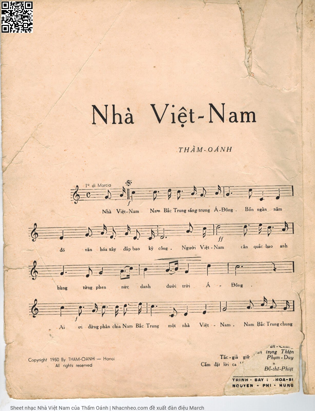 Trang 2 của Sheet nhạc PDF bài hát Nhà Việt Nam - Thẩm Oánh, 1. Nhà Việt  Nam, Nam Bắc Trung sáng trời Á Đông. Bốn ngàn năm  đó văn hóa  xây đắp bao kỳ  công