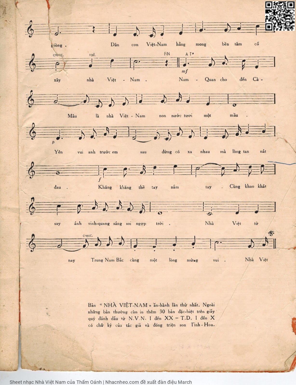 Trang 3 của Sheet nhạc PDF bài hát Nhà Việt Nam - Thẩm Oánh, 1. Nhà Việt  Nam, Nam Bắc Trung sáng trời Á Đông. Bốn ngàn năm  đó văn hóa  xây đắp bao kỳ  công