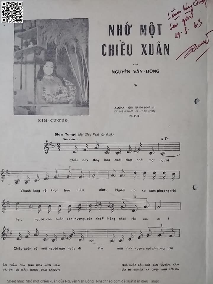 Trang 6 của Sheet nhạc PDF bài hát Nhớ một chiều xuân - Nguyễn Văn Đông, Chiều nay thấy hoa cười chợt nhớ một người. Chạnh lòng tôi  khơi bao niềm  nhớ