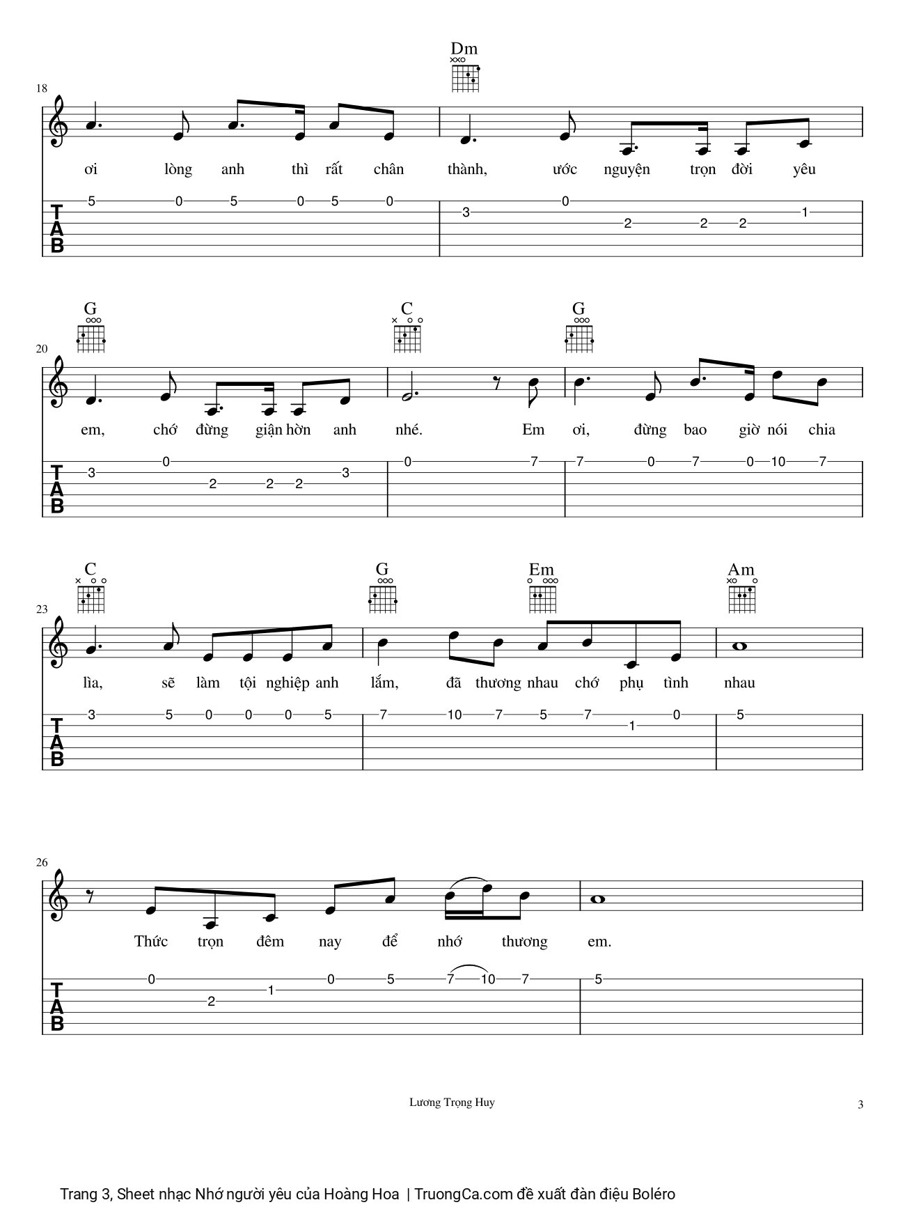 Thức trọn đêm nay để nhớ thương em Anh nghe tình yêu nhắc nhở êm đềm, Trang 3