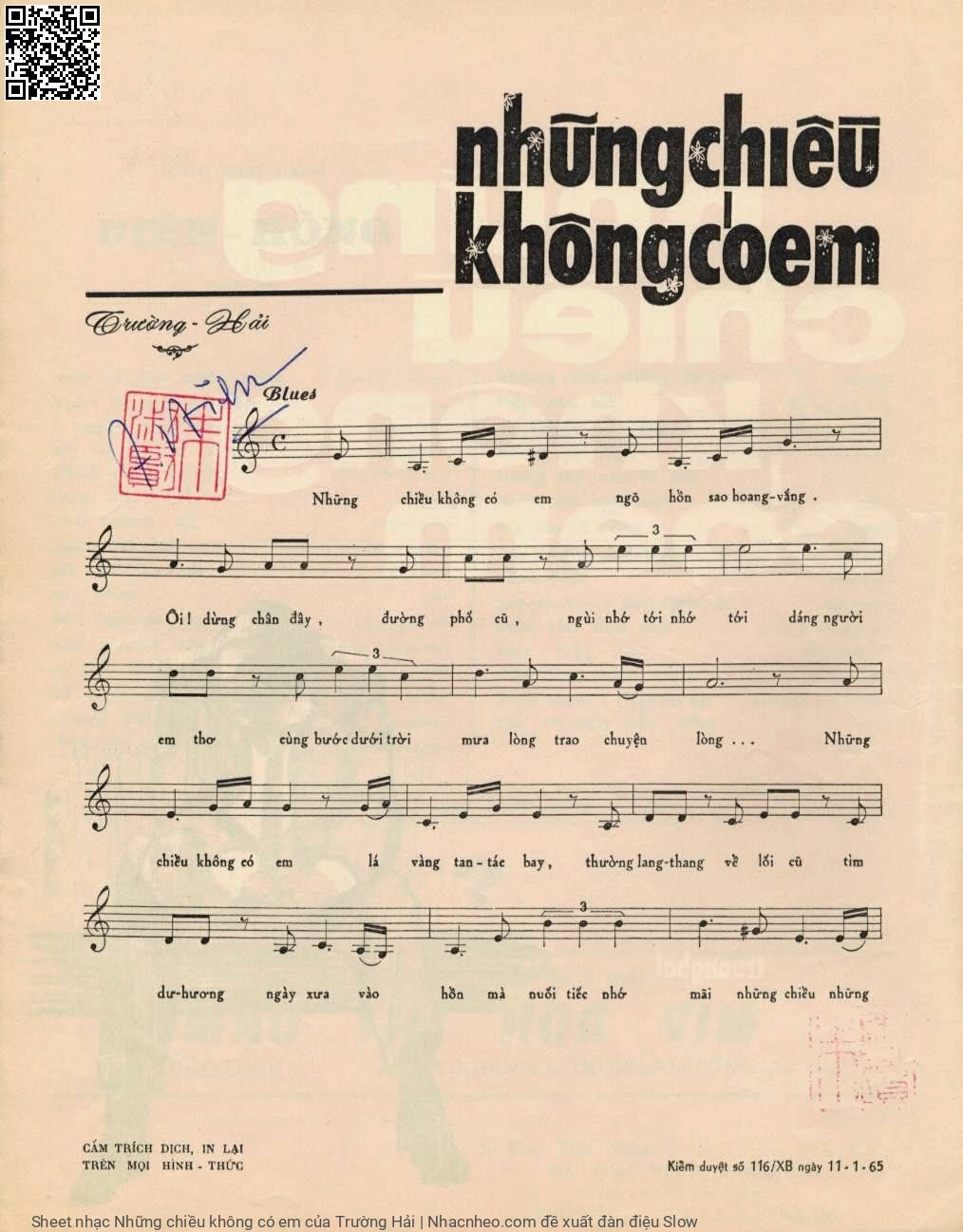 Trang 2 của Sheet nhạc PDF bài hát Những chiều không có em - Trường Hải, 1. Những  chiều không có  em ngõ  hồn sao hoang  vắng. Ôi! Dừng  chân đây, đường  phố cũ ngồi  nhớ tới nhớ  tới