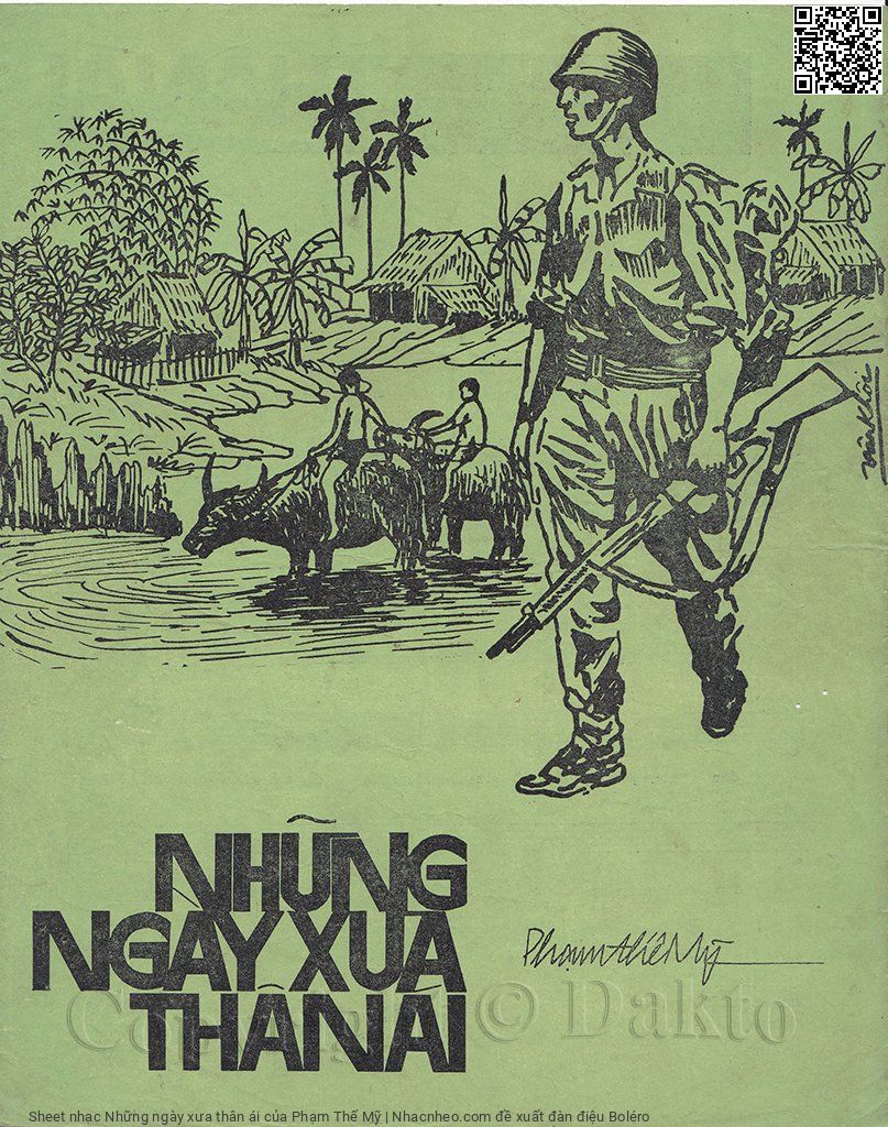 Trang 1 của Sheet nhạc PDF bài hát Những ngày xưa thân ái - Phạm Thế Mỹ, 1. Những ngày xưa thân  ái anh gửi lại cho  ai. Gió mùa xuân êm  đưa rung hàng cau lưa  thưa