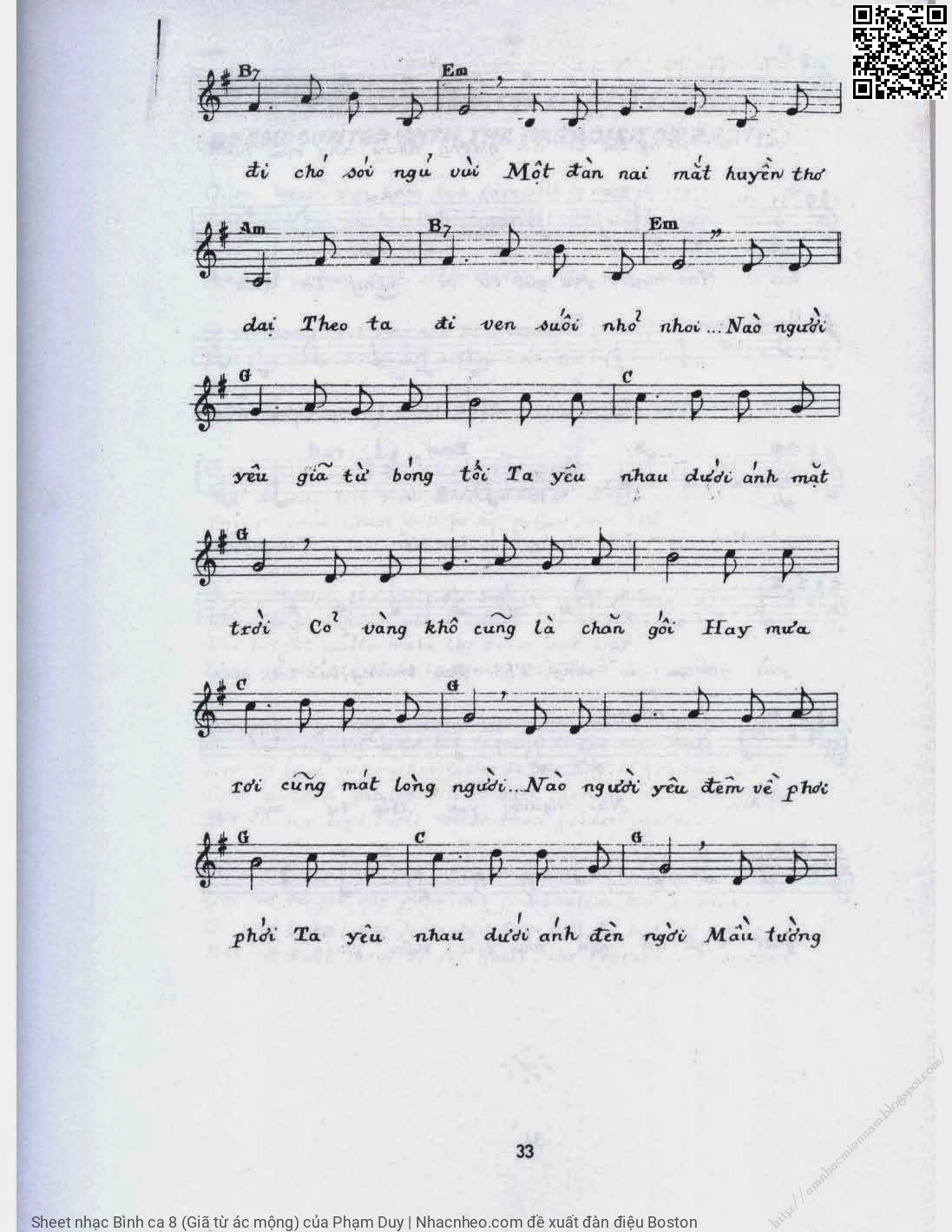 Trang 2 của Sheet nhạc PDF bài hát Bình ca 8 (Giã từ ác mộng) - Phạm Duy, 1. Nào người  yêu, giã từ ác  mộng. Ta đưa  nhau tới cõi địa  đàng Về một nơi sông dài nước  rộng