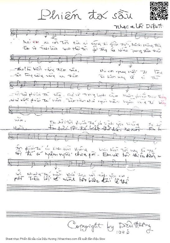 Trang 1 của Sheet nhạc PDF bài hát Phiến đá sầu - Diệu Hương, 1. Mai em xa rời  tôi còn ai cùng đi giữa  đời