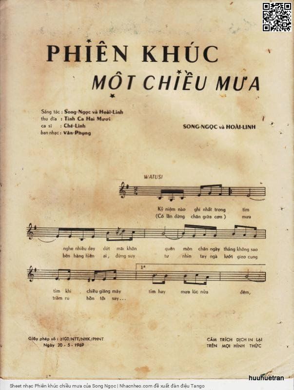 Trang 2 của Sheet nhạc PDF bài hát Phiên khúc chiều mưa - Song Ngọc, Kỷ niệm nào ghi nhắc trong  tim. Nghe nhiều ray rứt mãi khôn  quên Mòn chân ngày tháng không sao  tìm