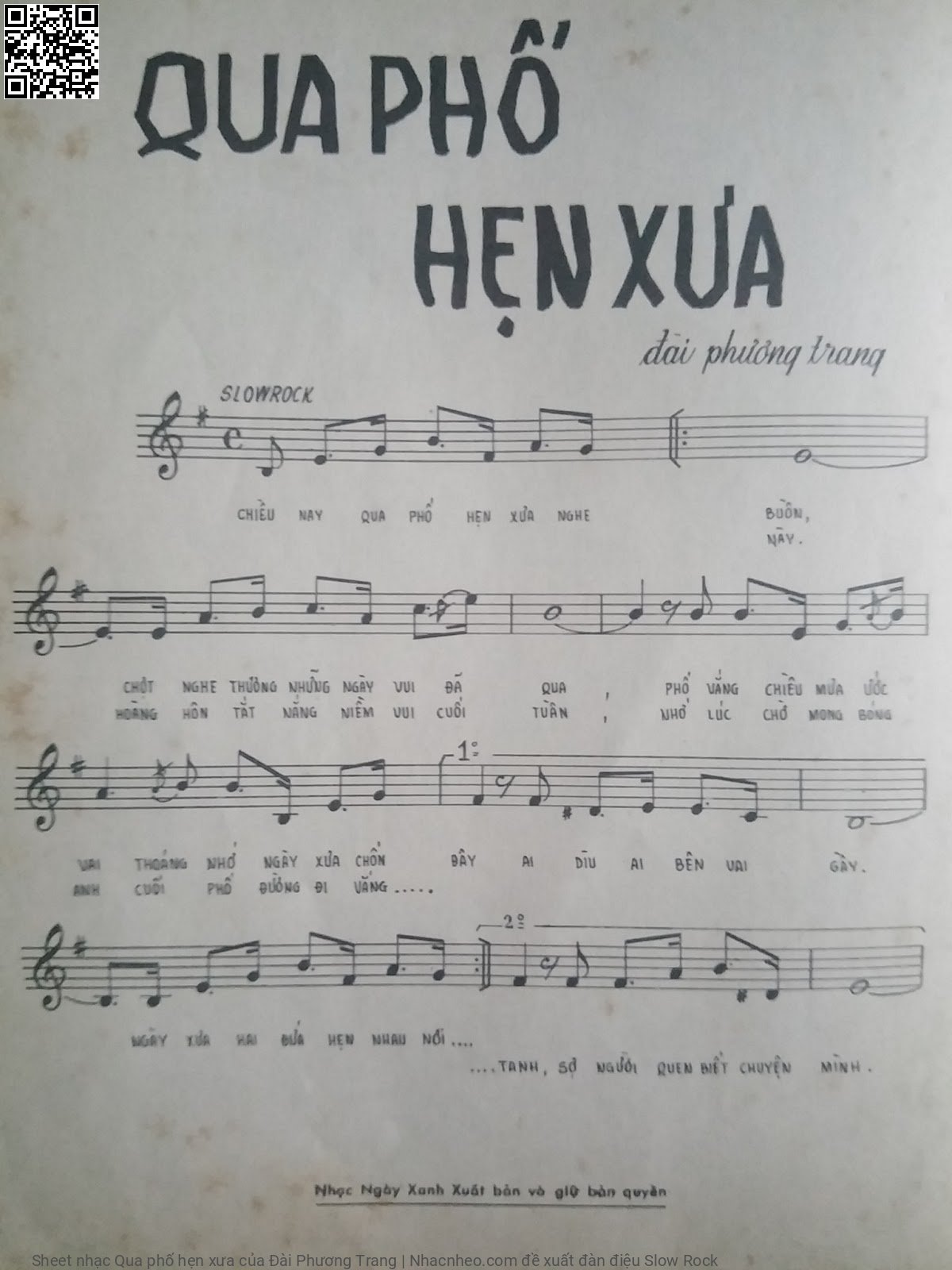 Trang 2 của Sheet nhạc PDF bài hát Qua phố hẹn xưa - Đài Phương Trang, 1. Chiều nay qua  phố hẹn xưa nghe  buồn. Chợt nghe thương  những ngày vui đã  qua