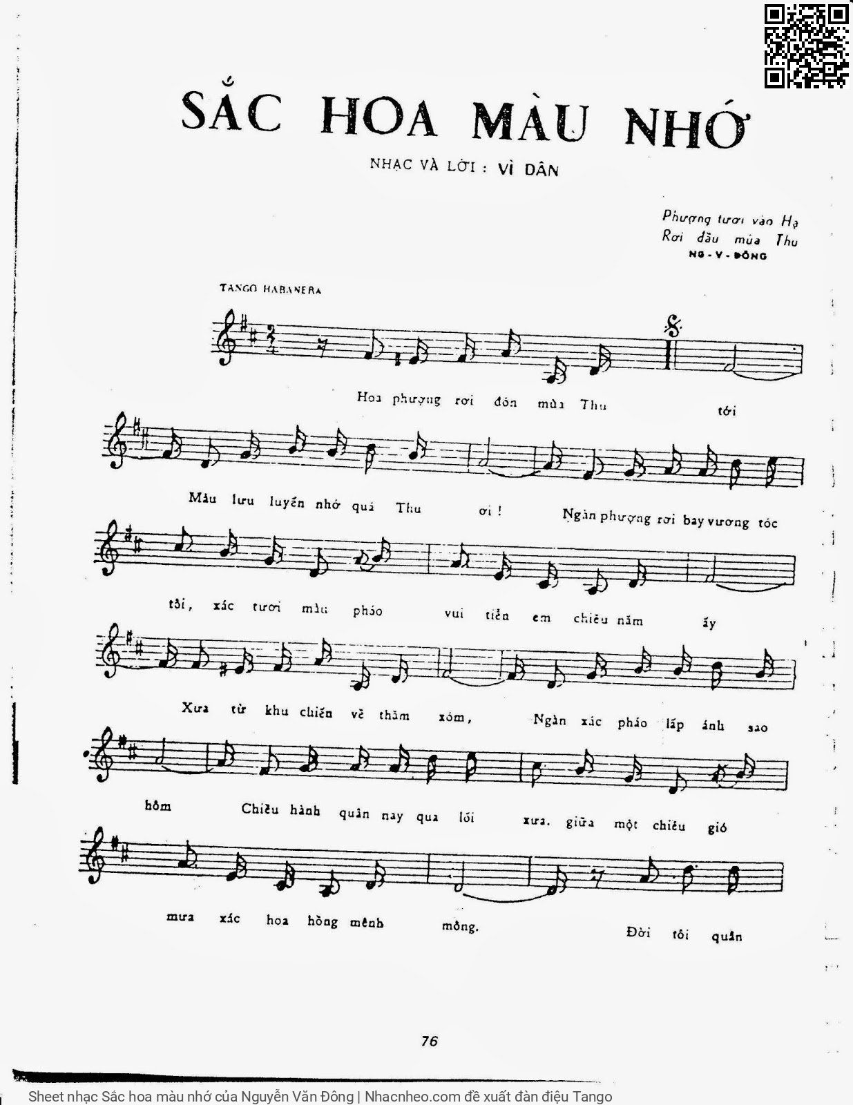 Trang 2 của Sheet nhạc PDF bài hát Sắc hoa màu nhớ - Nguyễn Văn Đông, 1. Hoa phượng rơi đón mùa thu  tới