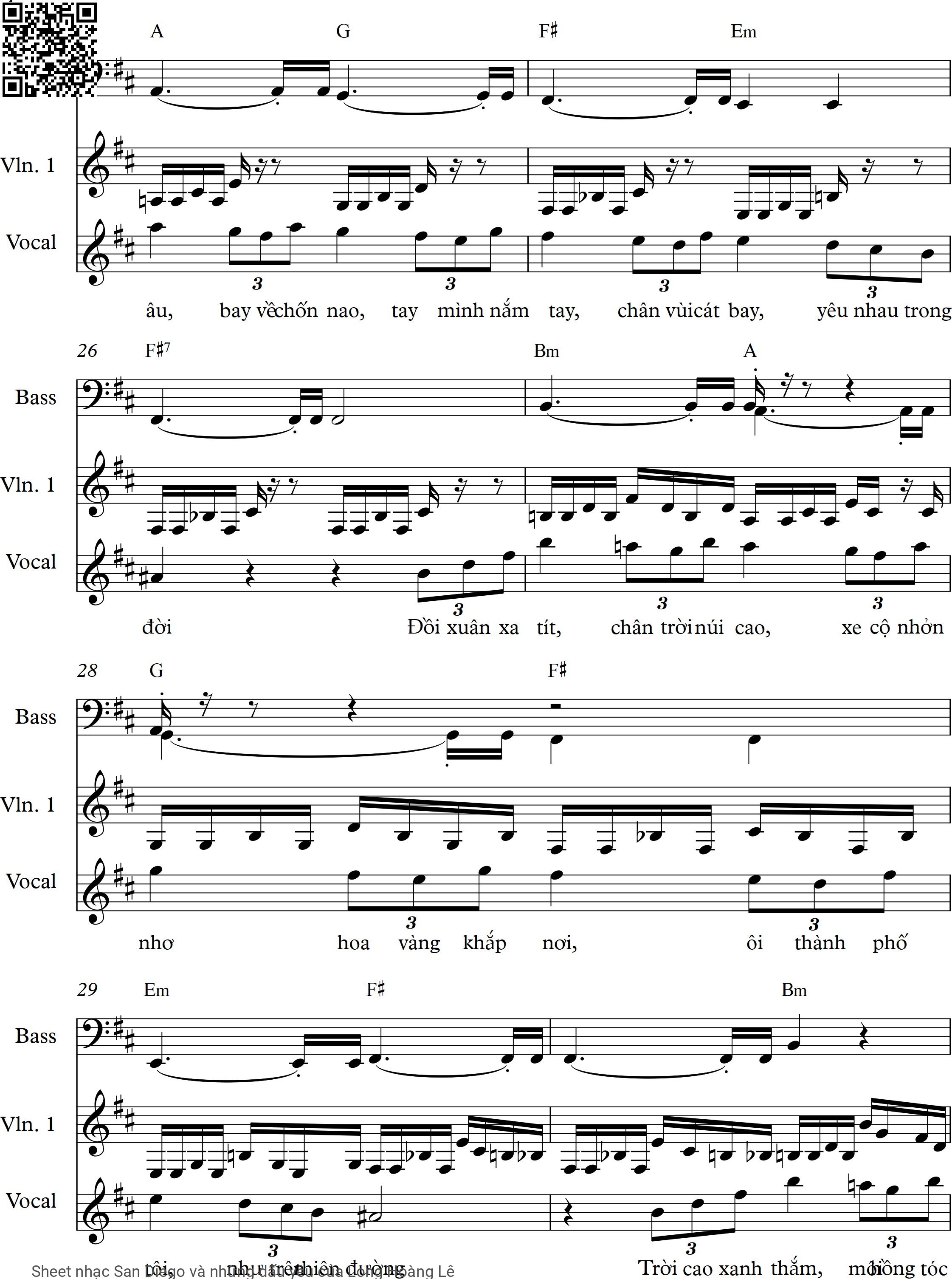 Trang 4 của Sheet nhạc PDF bài hát San Diego và những dấu yêu - Long Hoàng Lê, Wanna go  back to San Diego. Going  back to my home sweet  home Going  back to the land of  fun