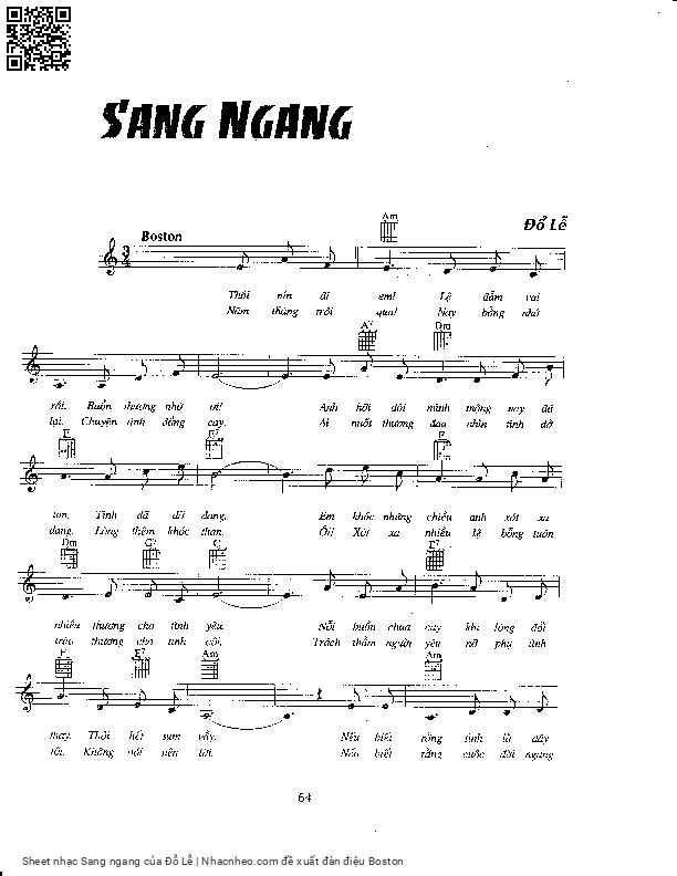 Trang 5 của Sheet nhạc PDF bài hát Sang ngang - Đỗ Lễ, 1. Thôi nín đi  em lệ đẫm vai rồi, buồn thương nhớ ơi. Em  hỡi đôi  mình mộng nay đã  tan, tình đã dở  dang