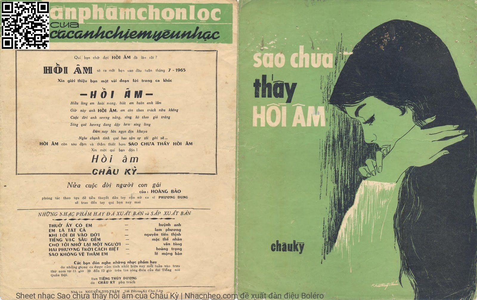 Sheet nhạc Sao chưa thấy hồi âm