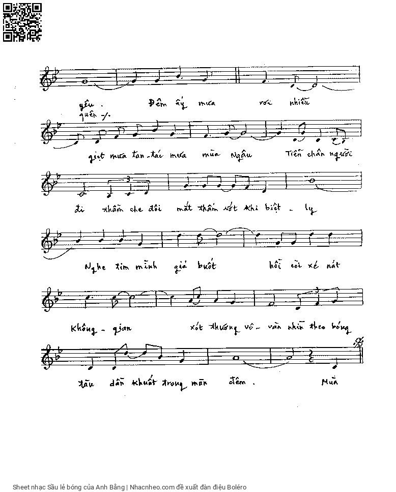 Trang 6 của Sheet nhạc PDF bài hát Sầu lẻ bóng - Anh Bằng, 1. Người  ơi khi cố quên là khi lòng nhớ thêm. Dòng đời là  chuỗi tiếc nhớ,  mơ vui là lúc ngàn đắng  cay xé tâm hồn