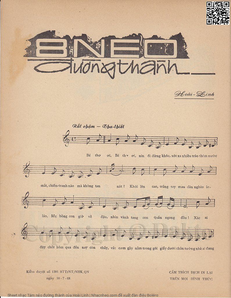 Trang 2 của Sheet nhạc PDF bài hát Tám nẻo đường thành - Hoài Linh, 1. Bé thơ  ơi, bé thơ  ơi nín đi đừng  khóc.. Xót xa  nhiều trào thêm nước mắt