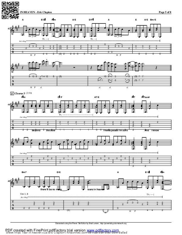 Trang 5 của Sheet nhạc PDF bài hát Tear in heaven - Eric Clapton, Intro:Would you  know my  name